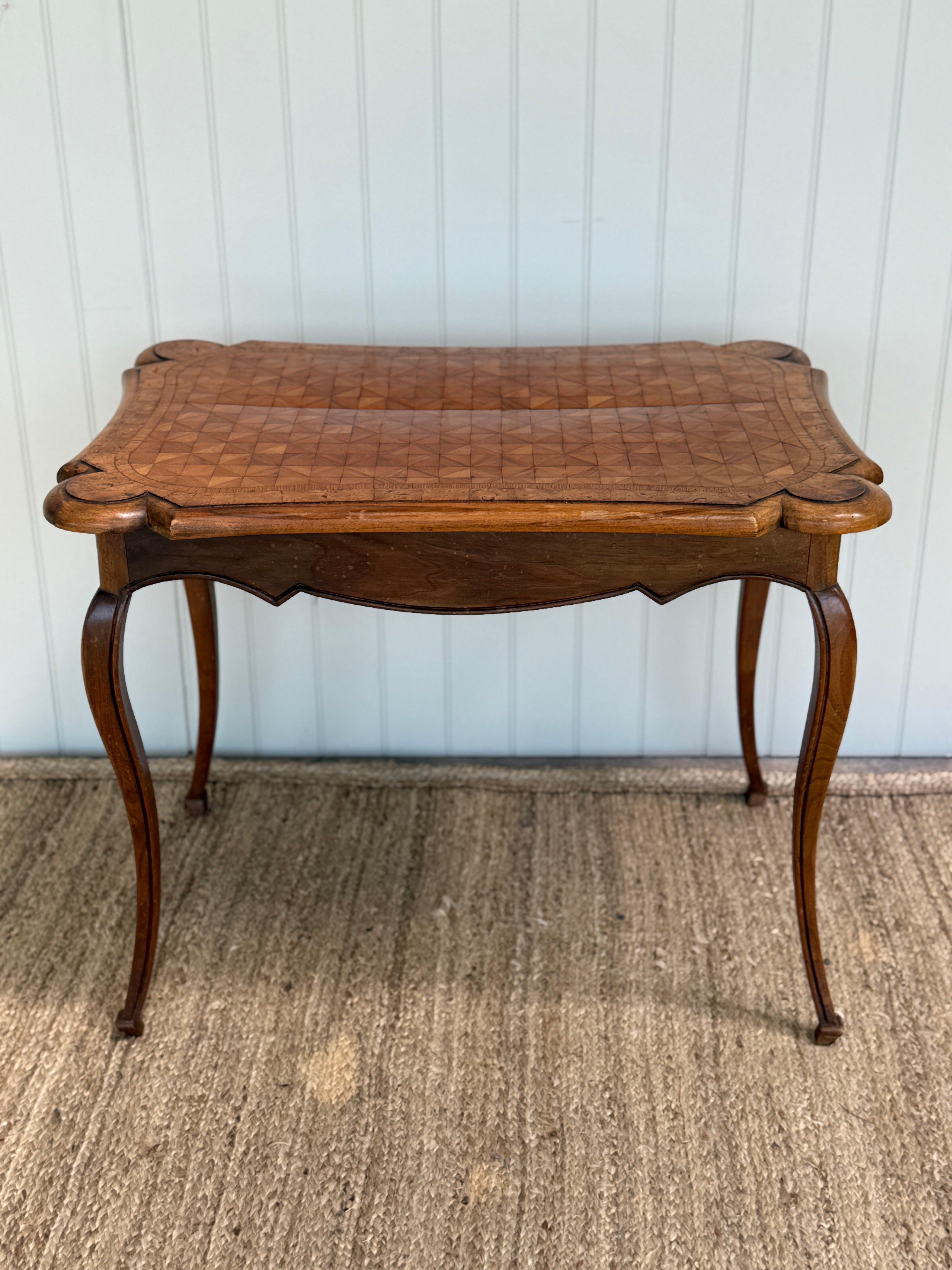 French Parquetry Side Table, 19th Century