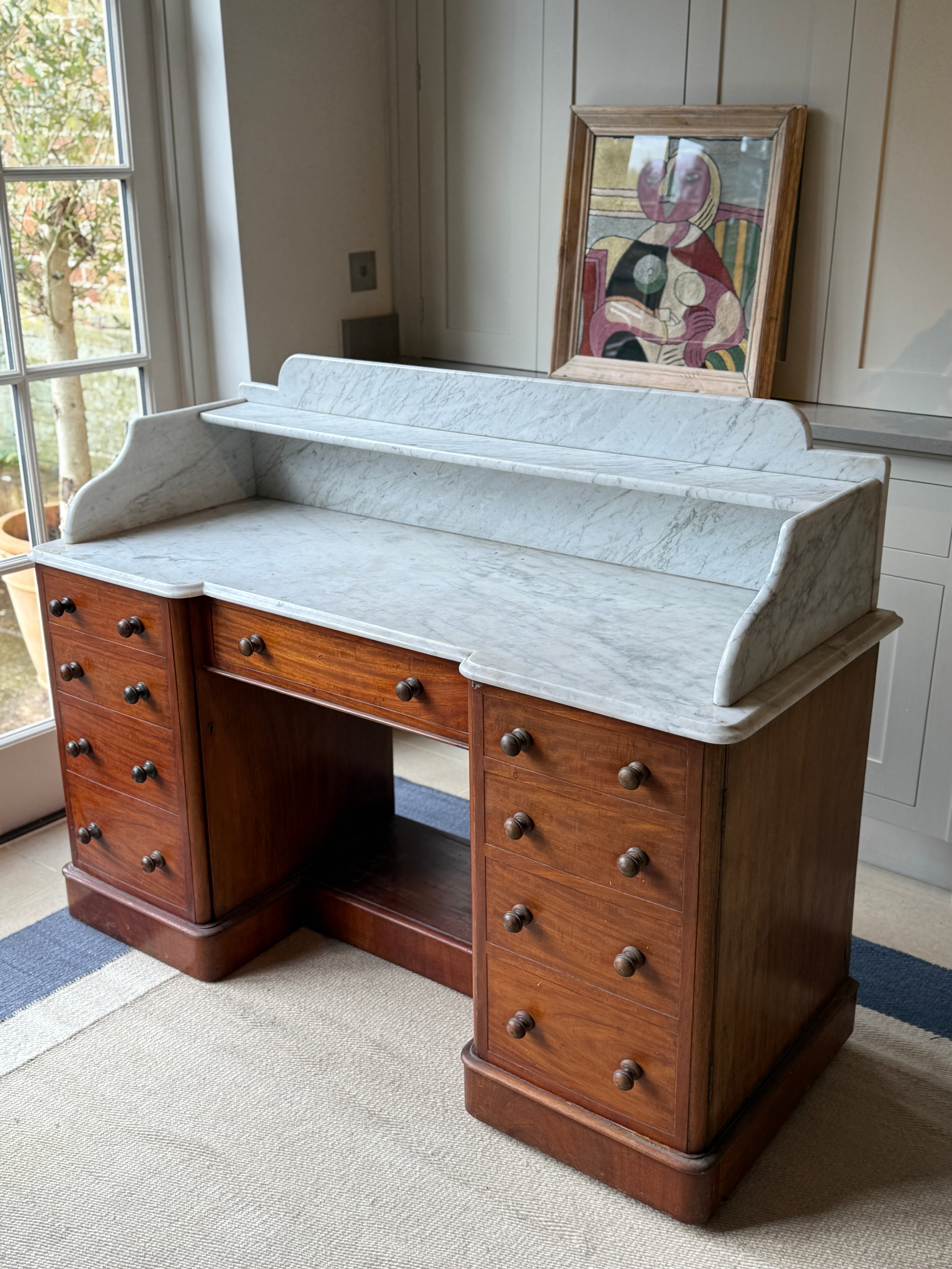 19th Century Washstand with Galleried Marble Top