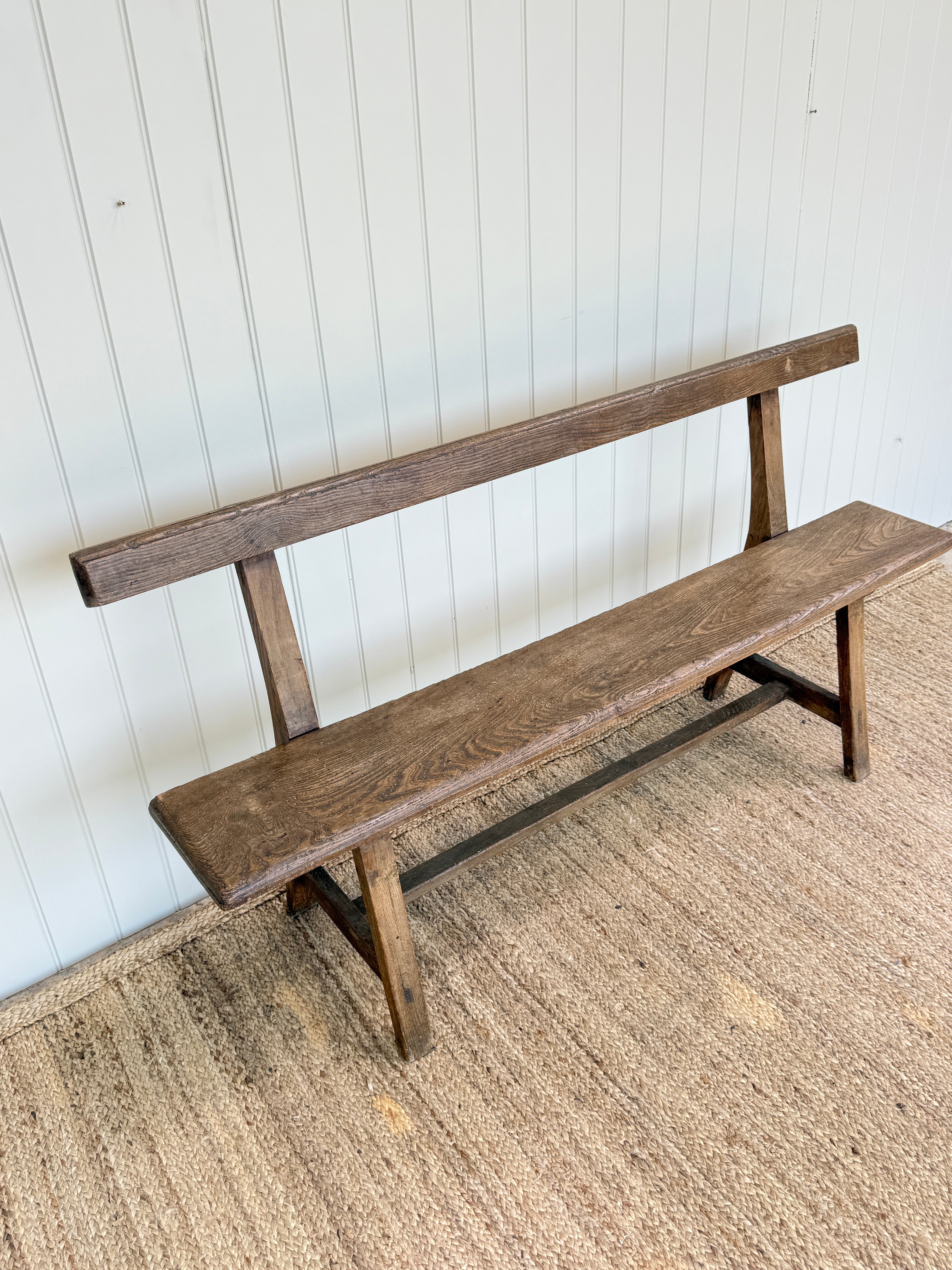 Narrow English Oak Bench
