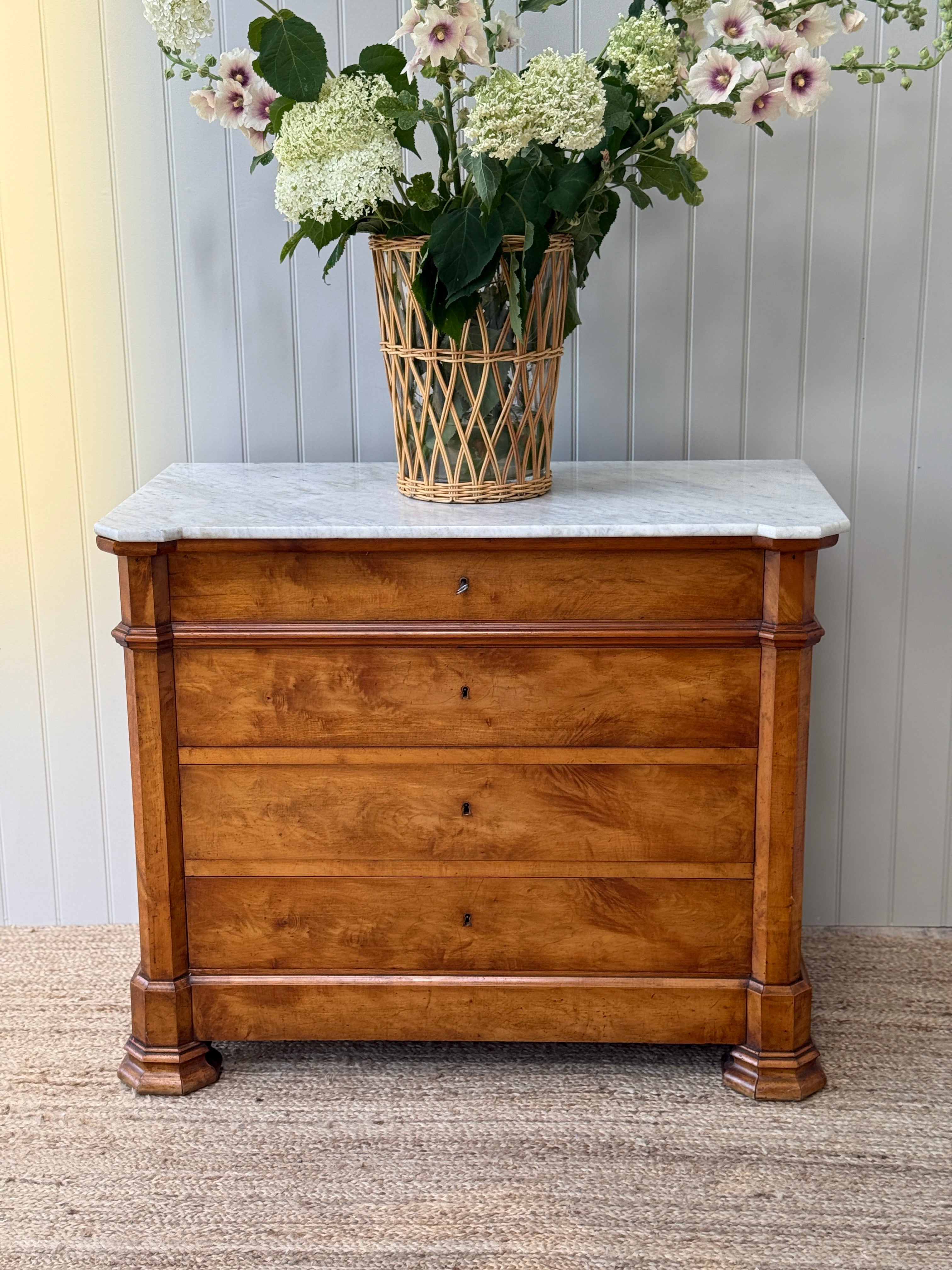 French Louis Philippe Burr Ash Commode