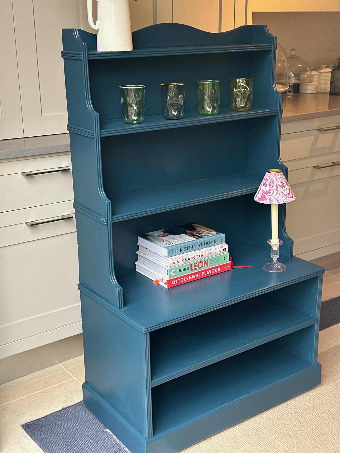 Waterfall Shelves Painted in FB Hague Blue