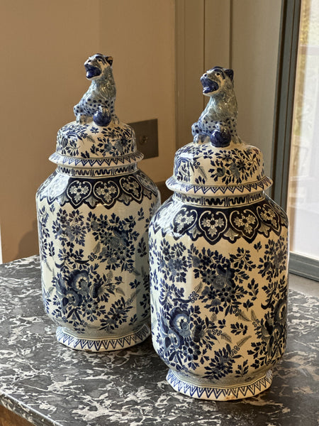 Pair of Delft Ginger Jars