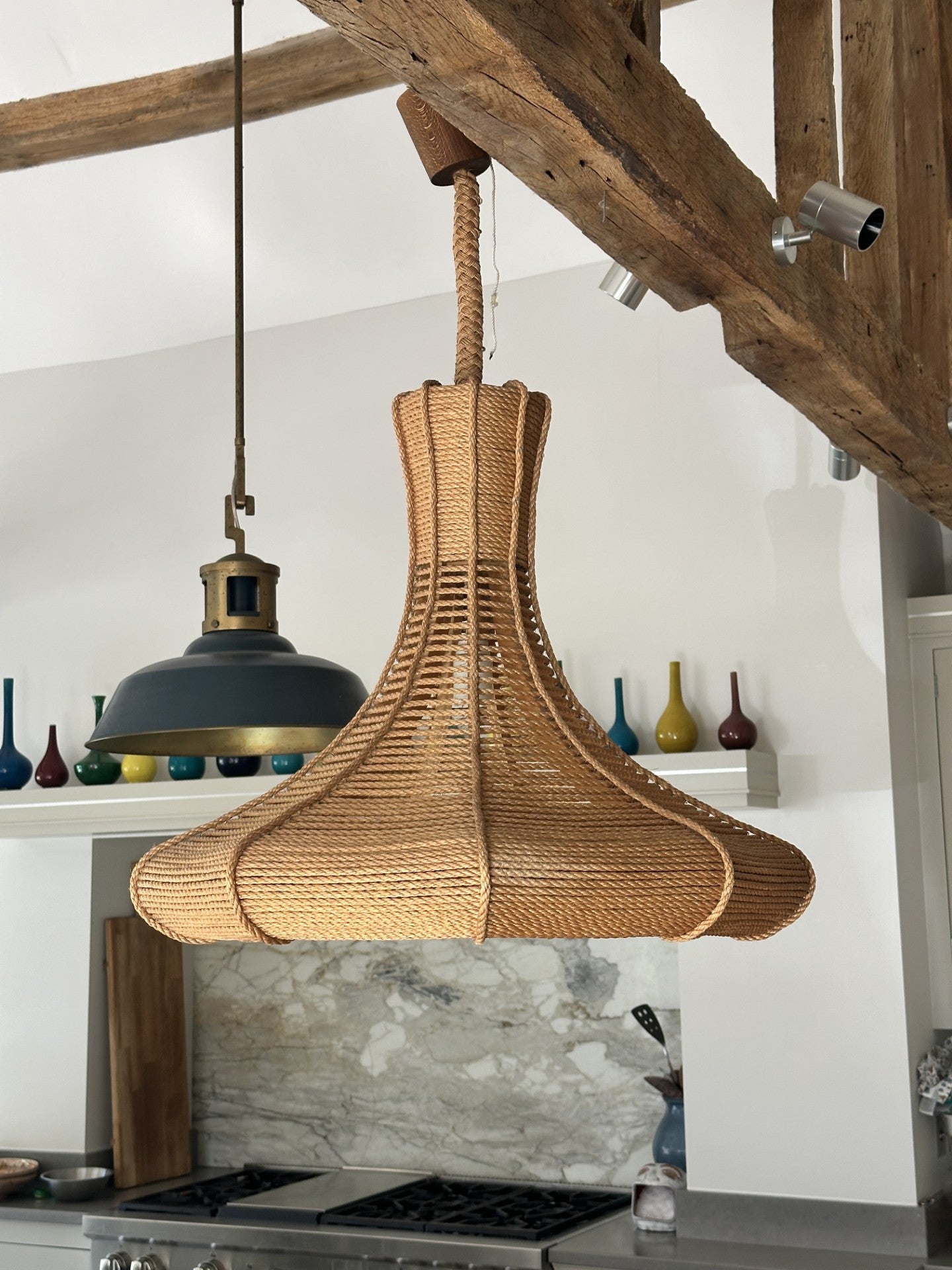 Extra Large Danish Nonagon Rope Pendant Light