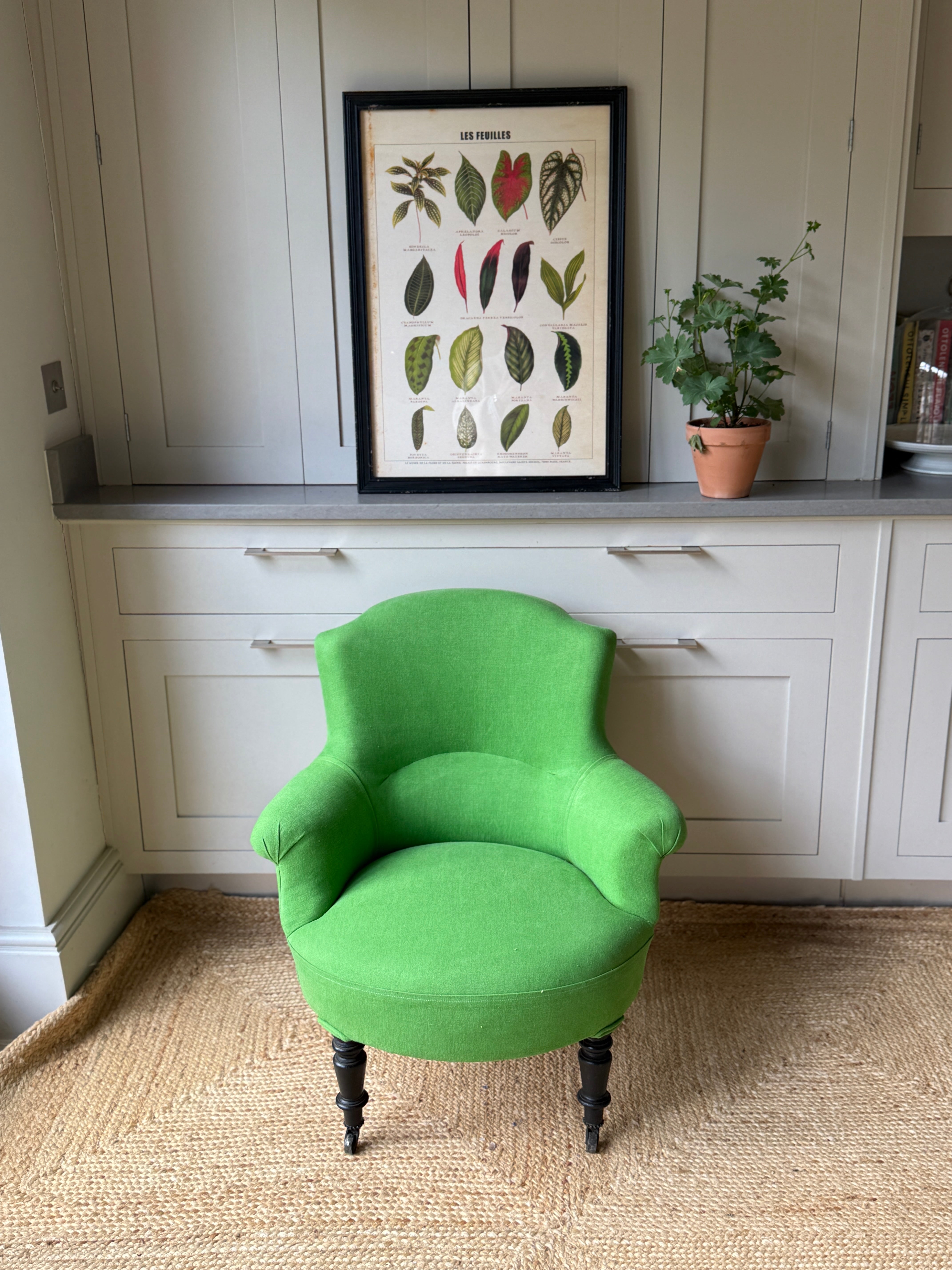 Small French Tub Chair in Christopher Farr Pebble Linen
