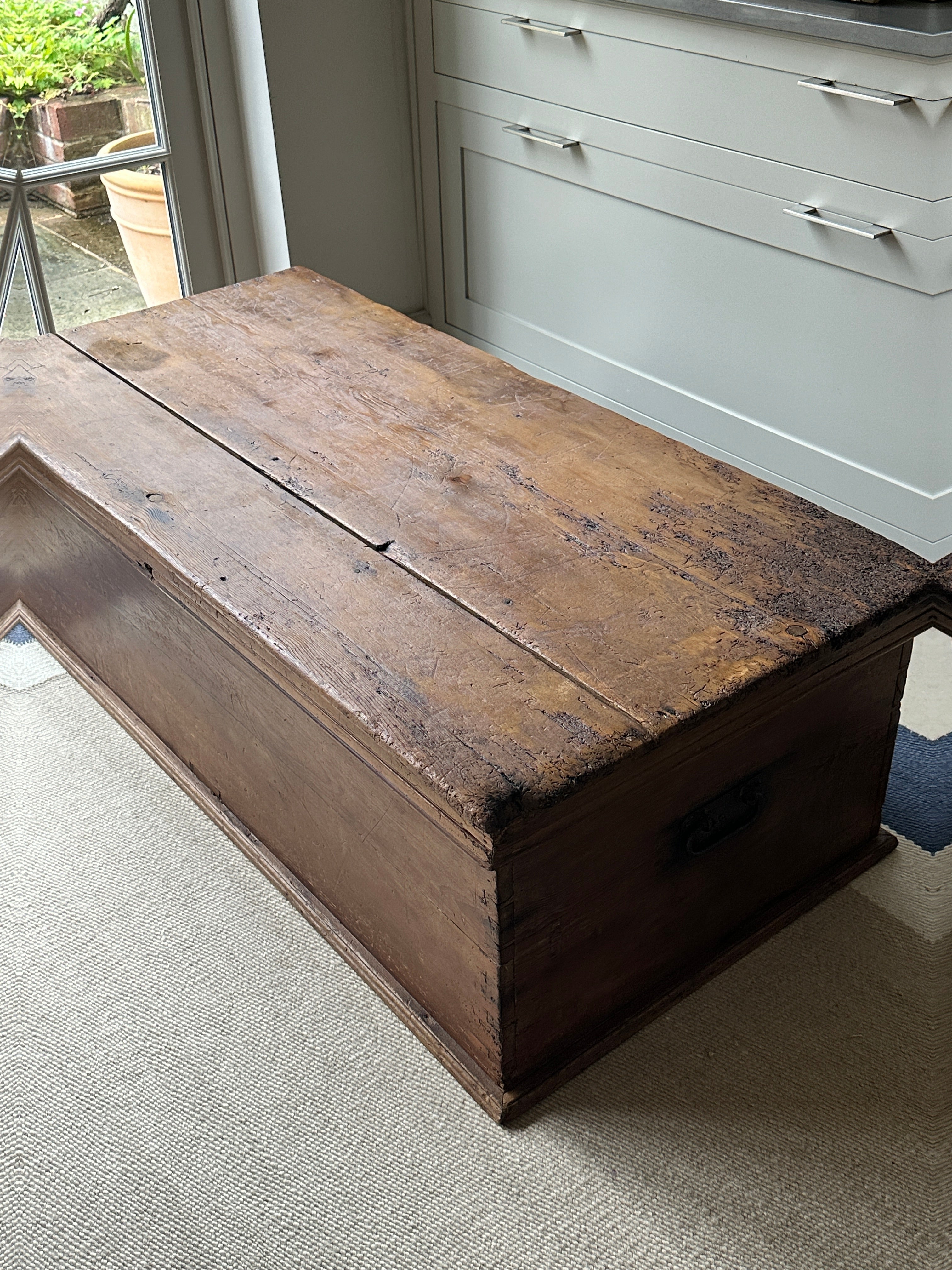 Large Antique Pine Trunk