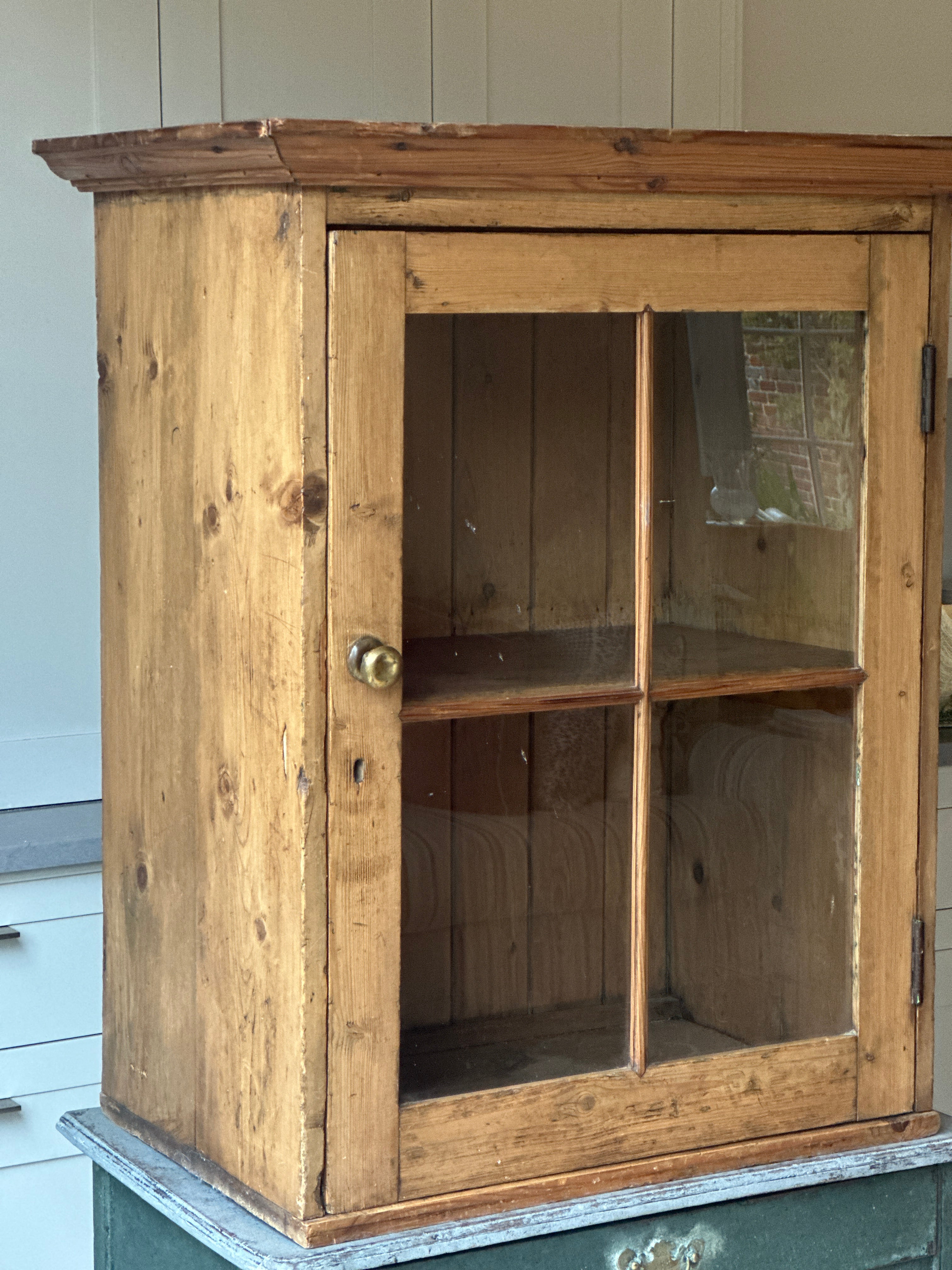 Victorian Pine Glazed Cupboard