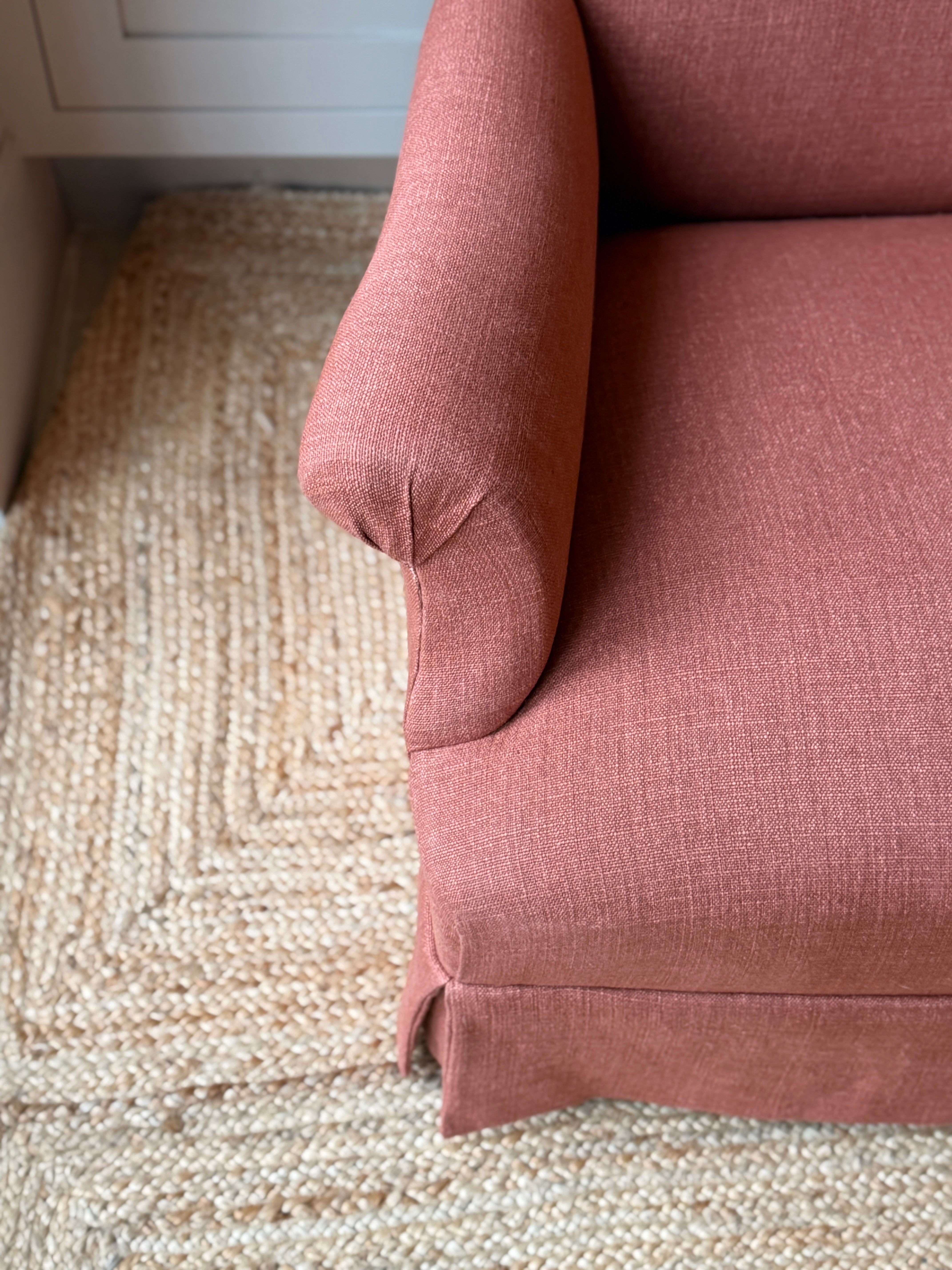 C19th French Armchair in a Rust linen