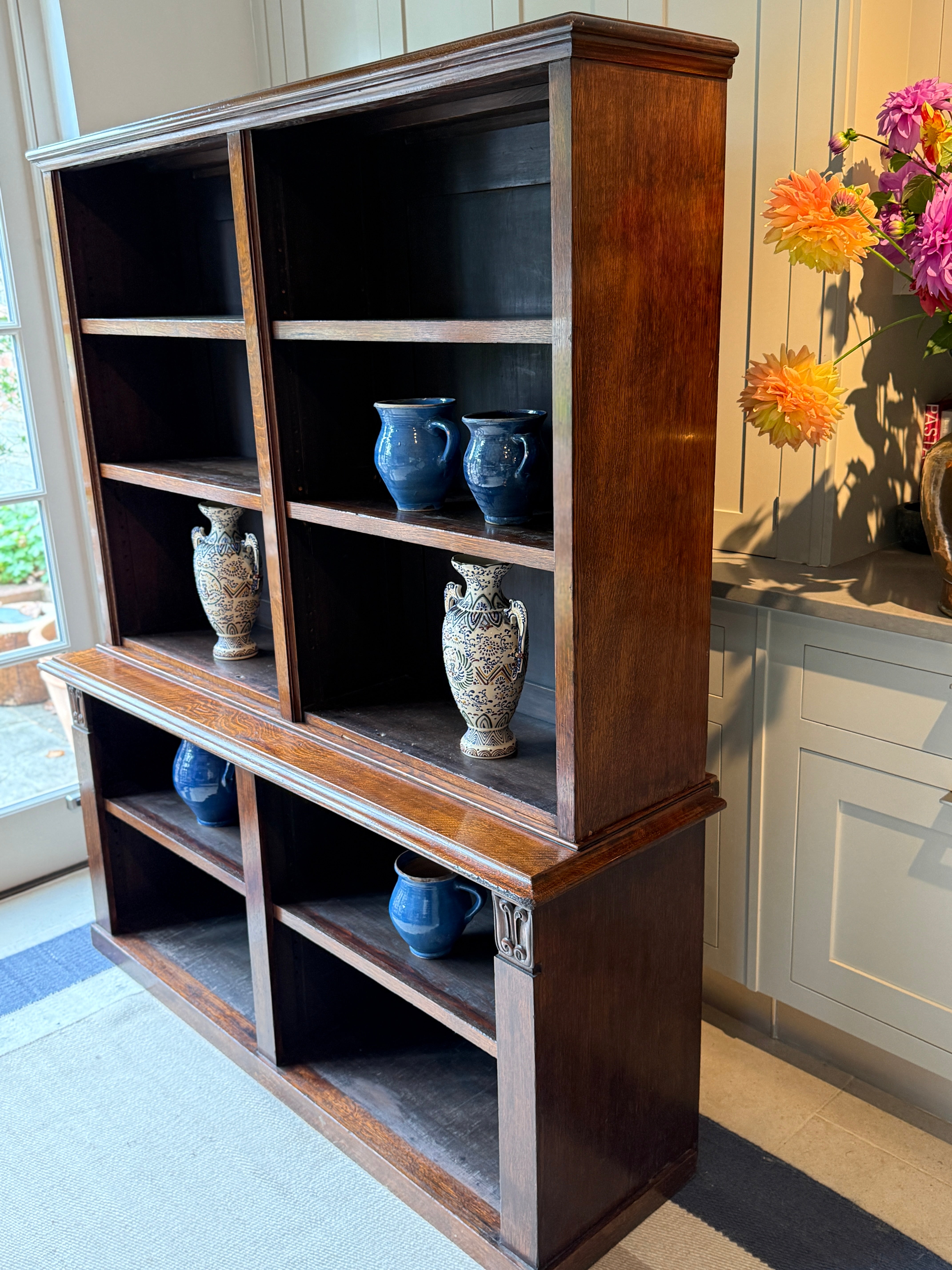 Dark Oak Open Bookshelves