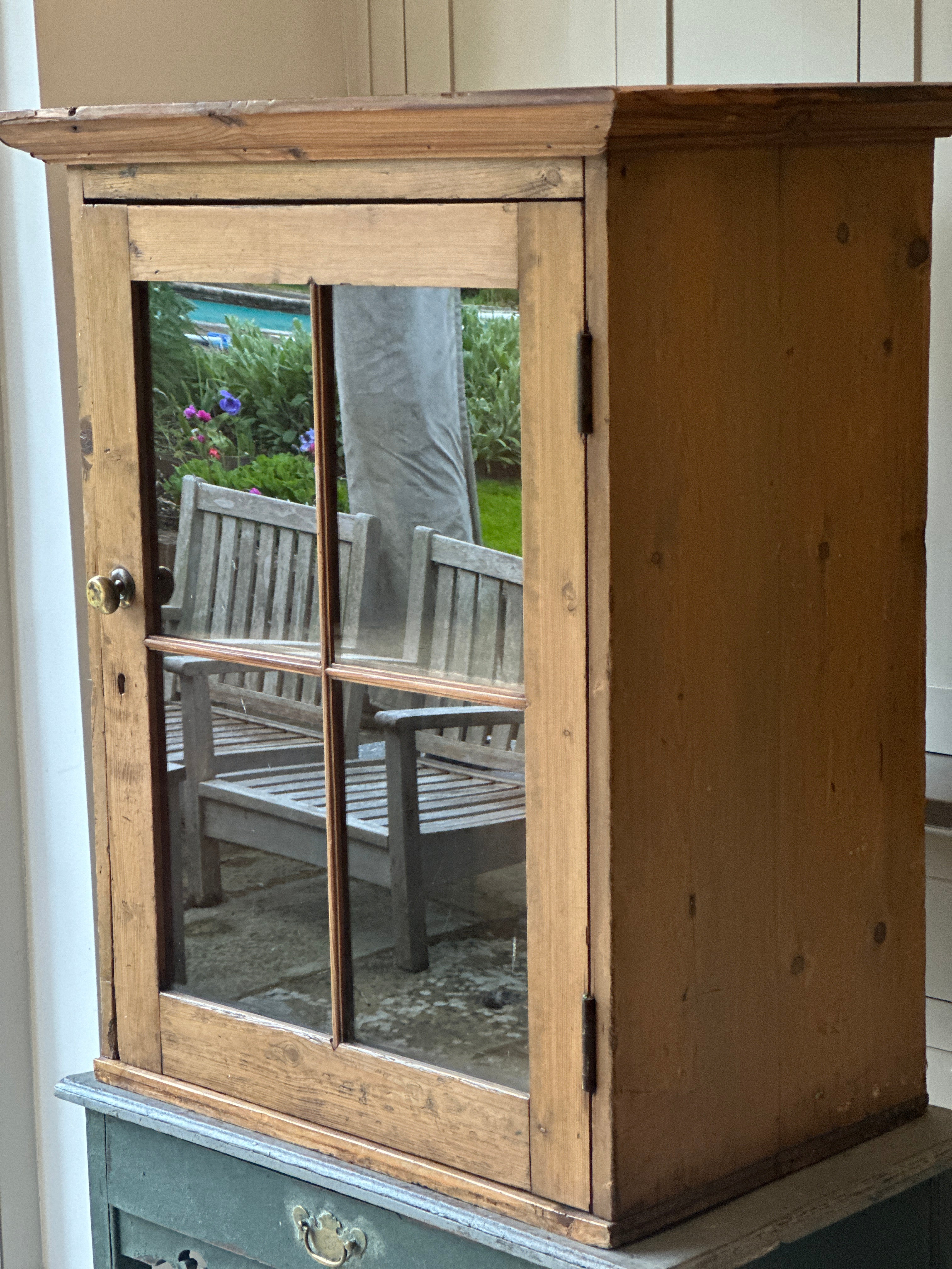 Victorian Pine Glazed Cupboard