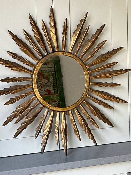 Spanish Metal and Gilt Starburst Mirror