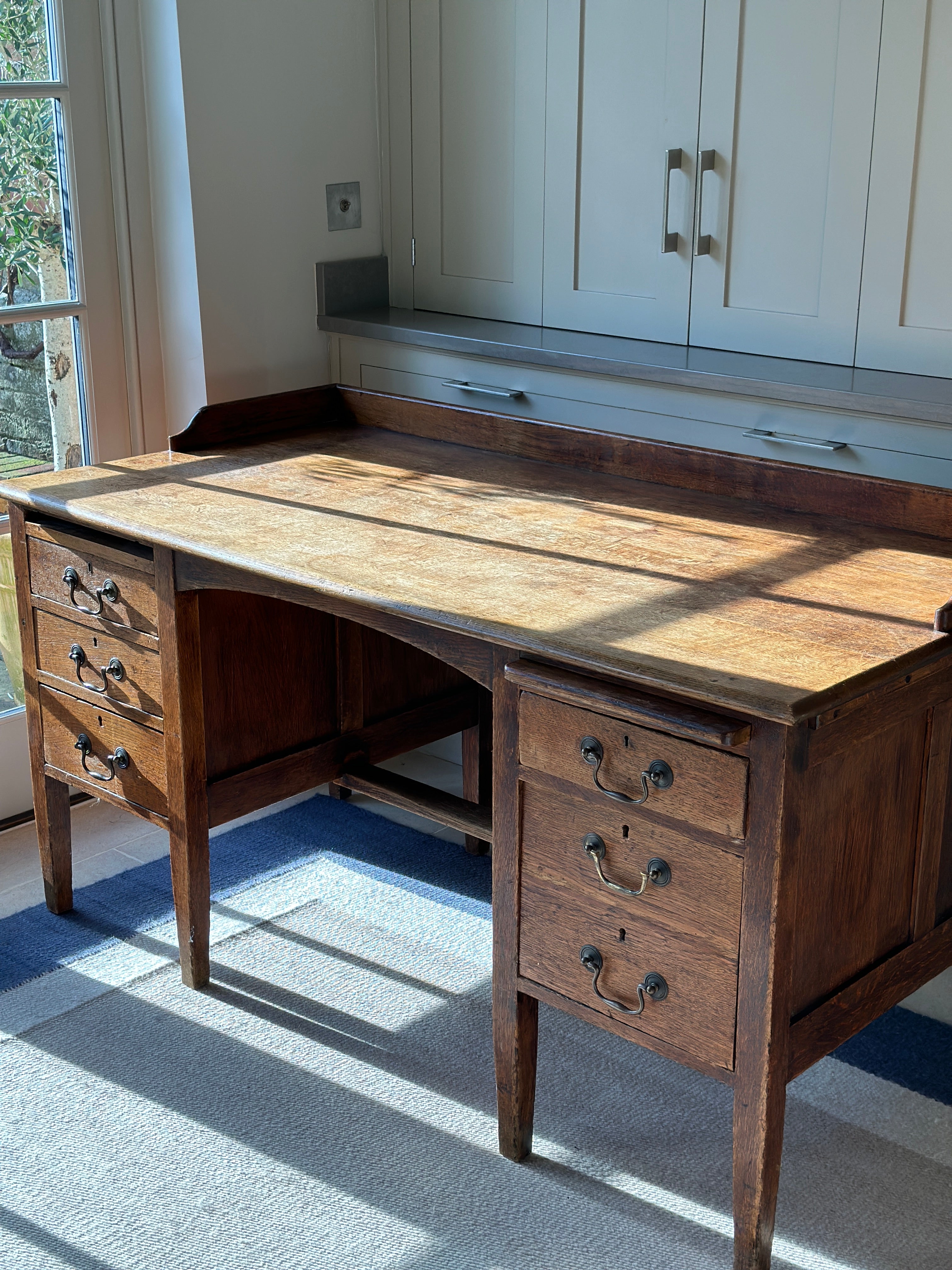 Large and Deep Solid Oak ‘MoD’ desk.