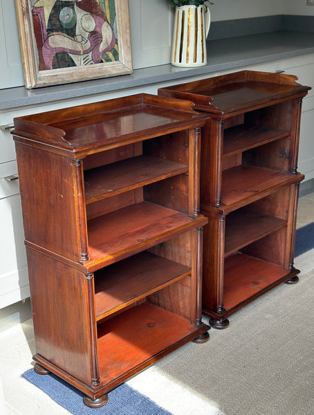 Small Pair of Regency Waterfall Bookcases