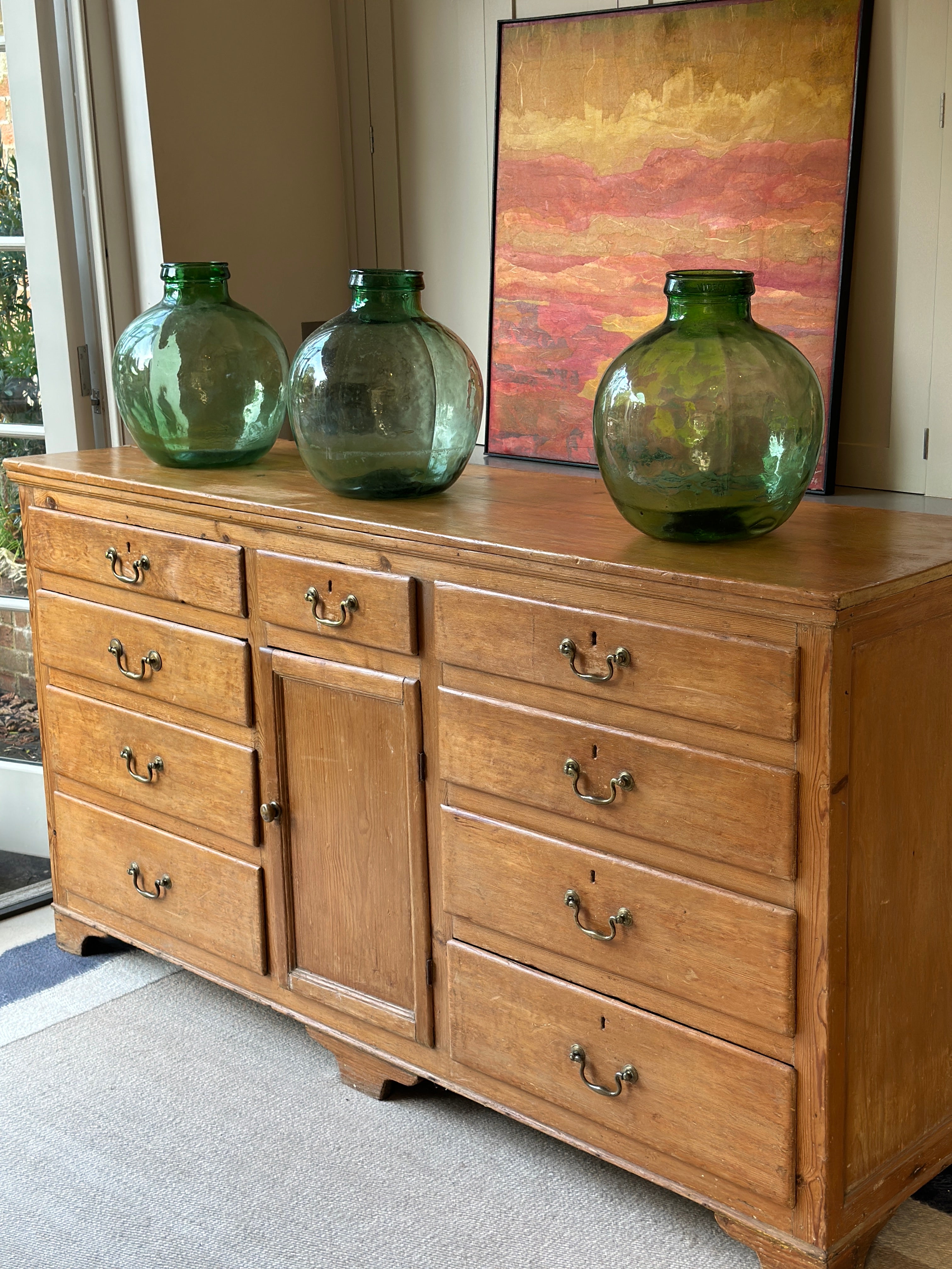 Large Antique Pine Sideboard with great patina