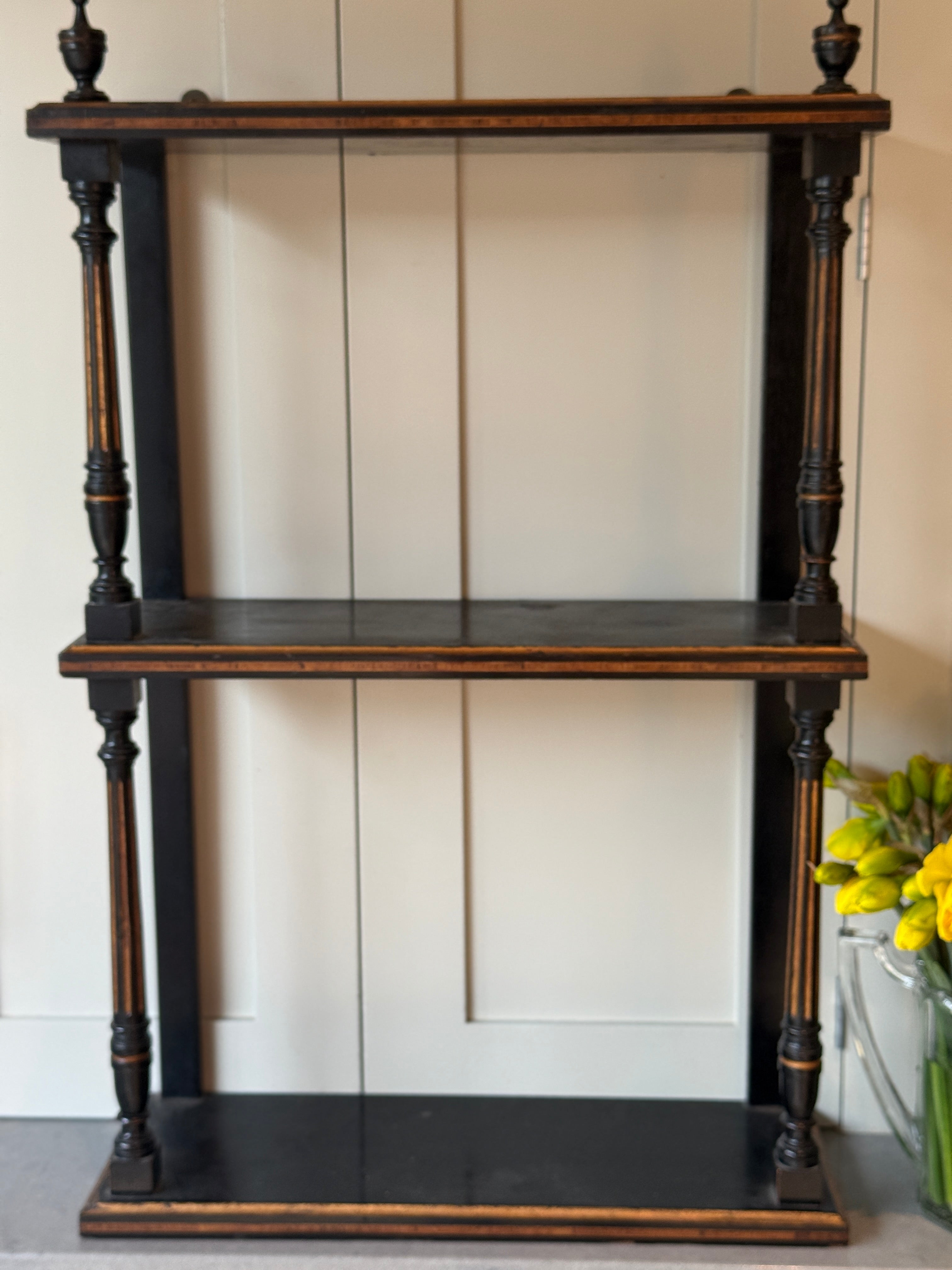 Small Ebonised Wall Shelves