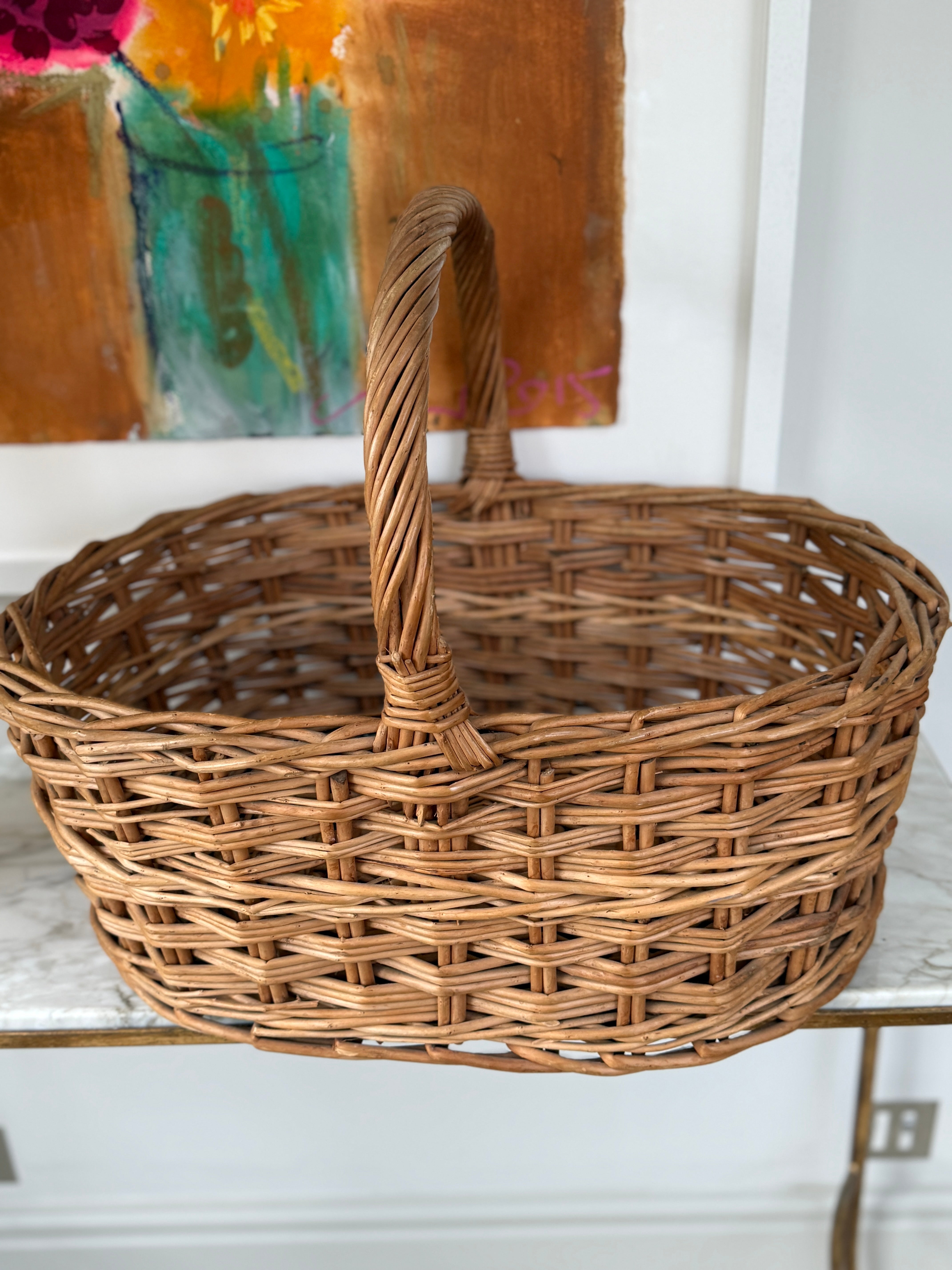 Large Vintage Shopping Basket