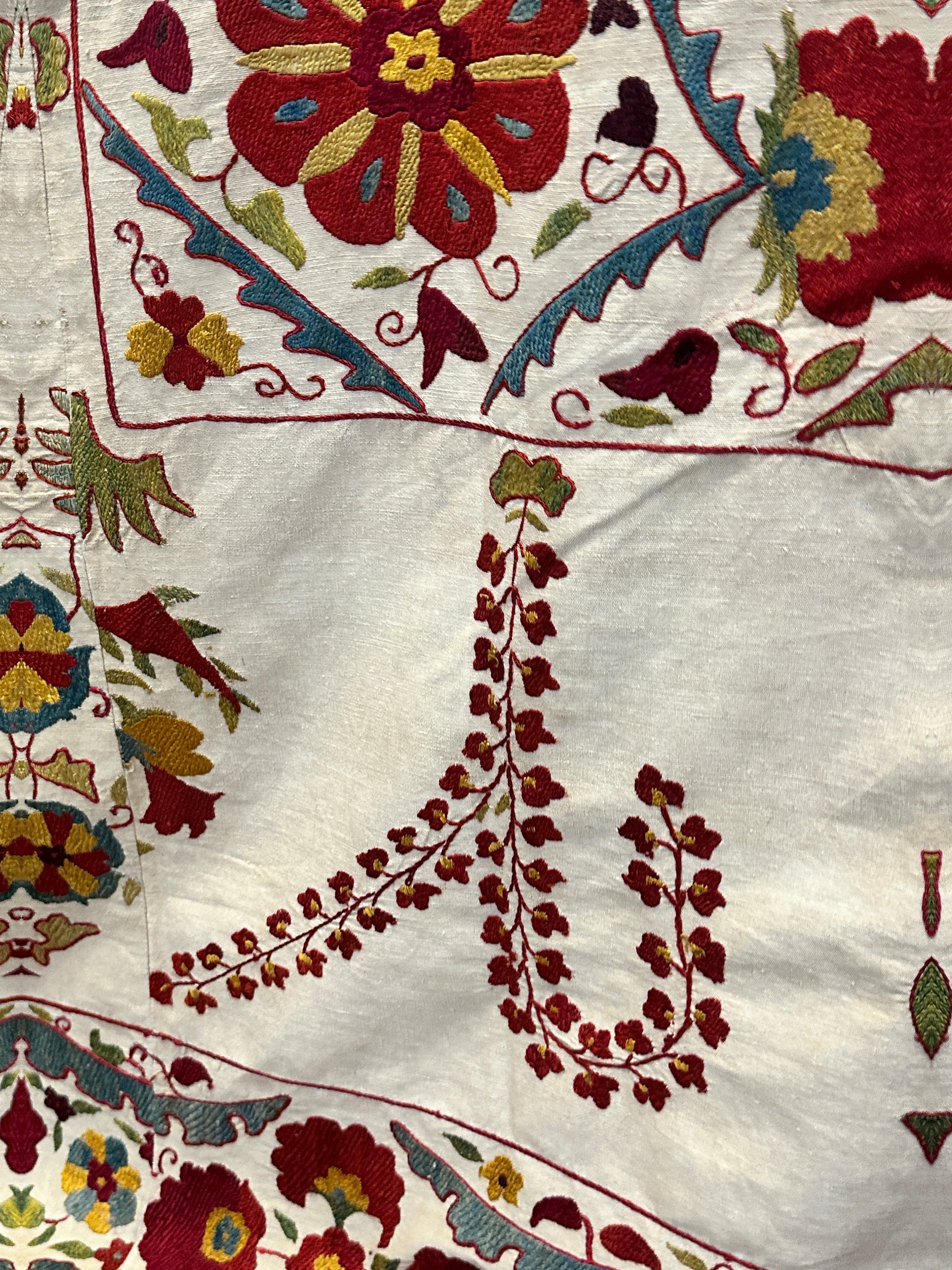 Large Antique Silk on Cotton Suzani