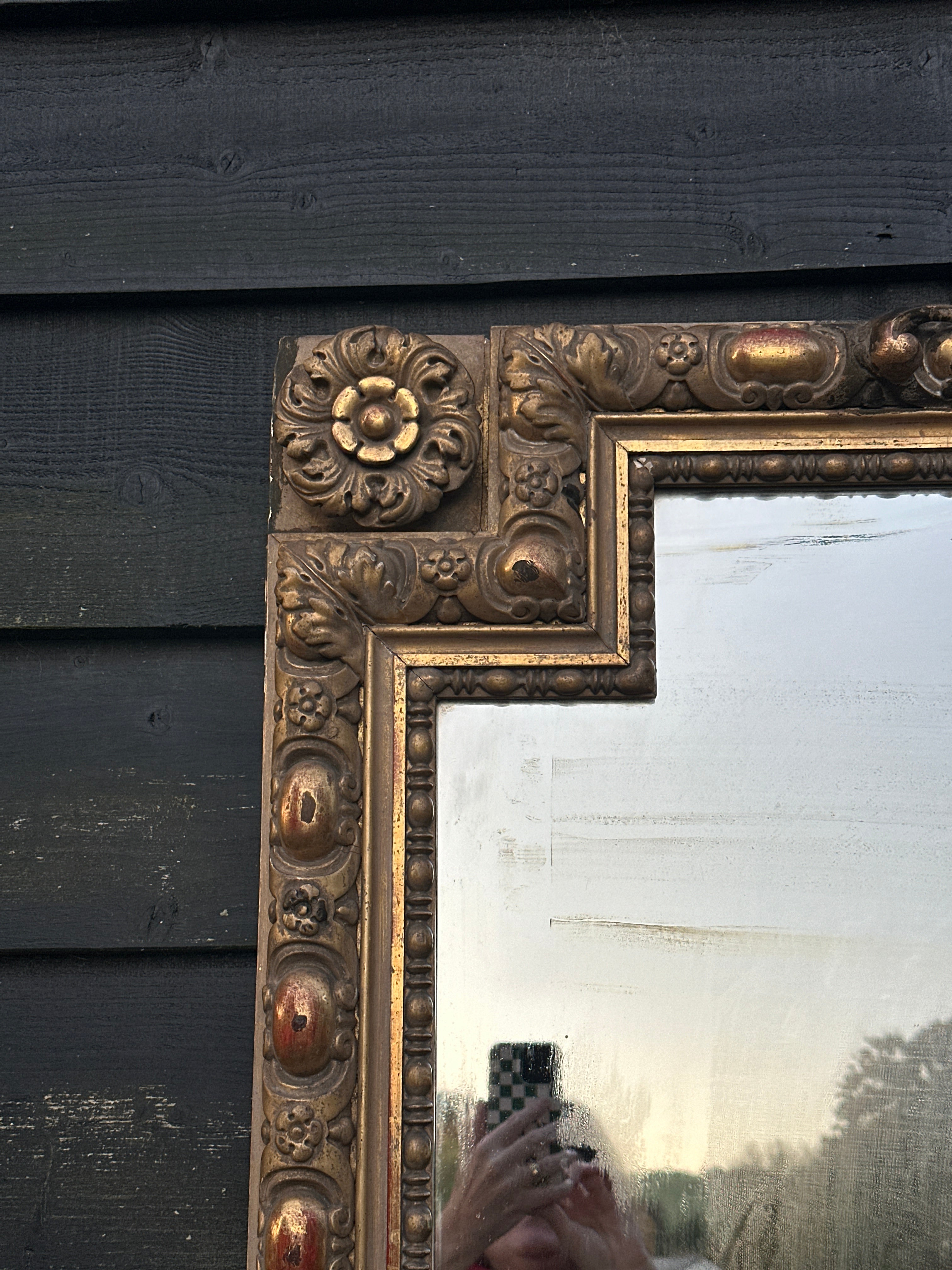 Huge French Gilt Mirror - Faded Grande Dame