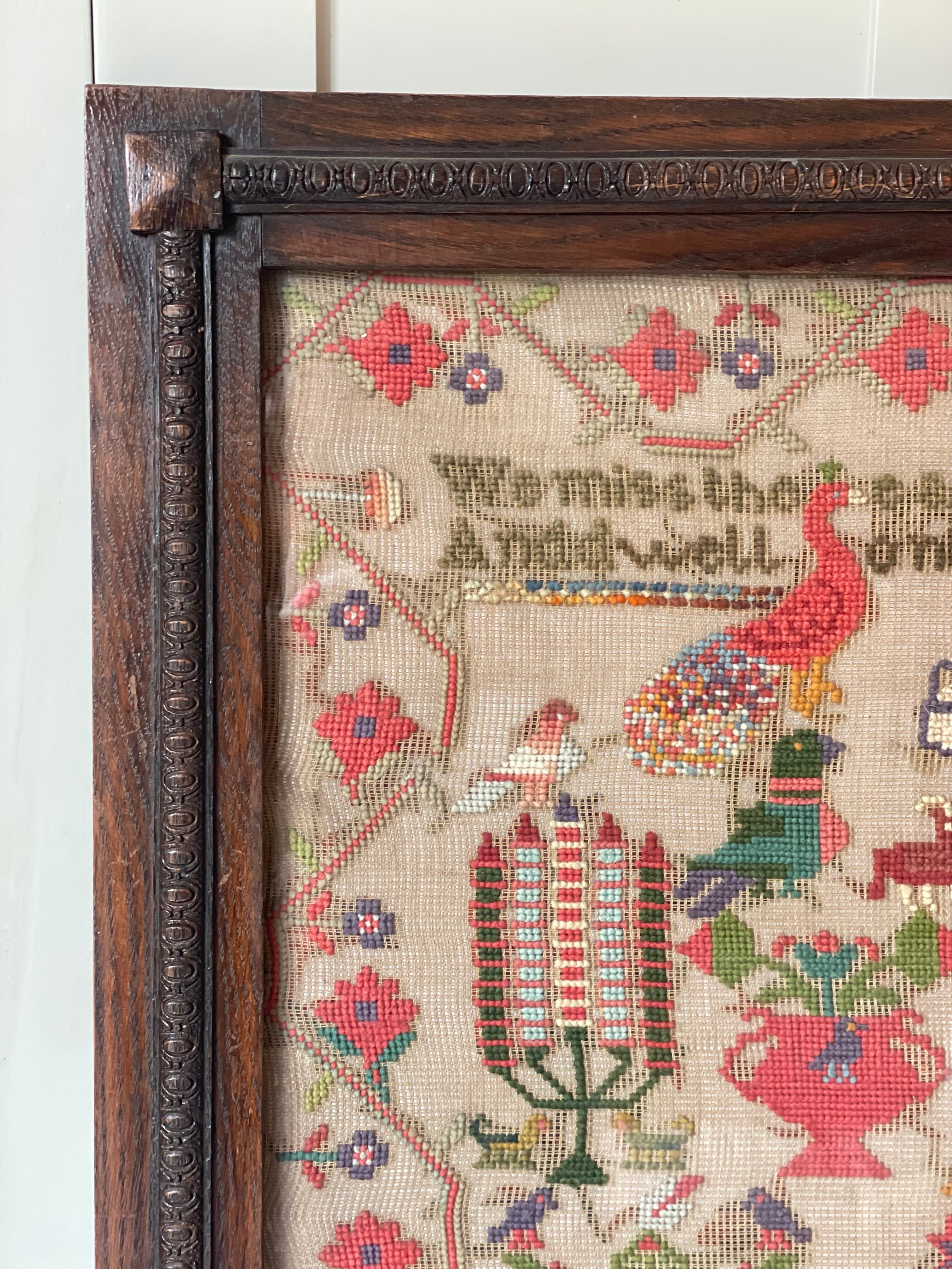 Vibrant Framed 19th century Sampler