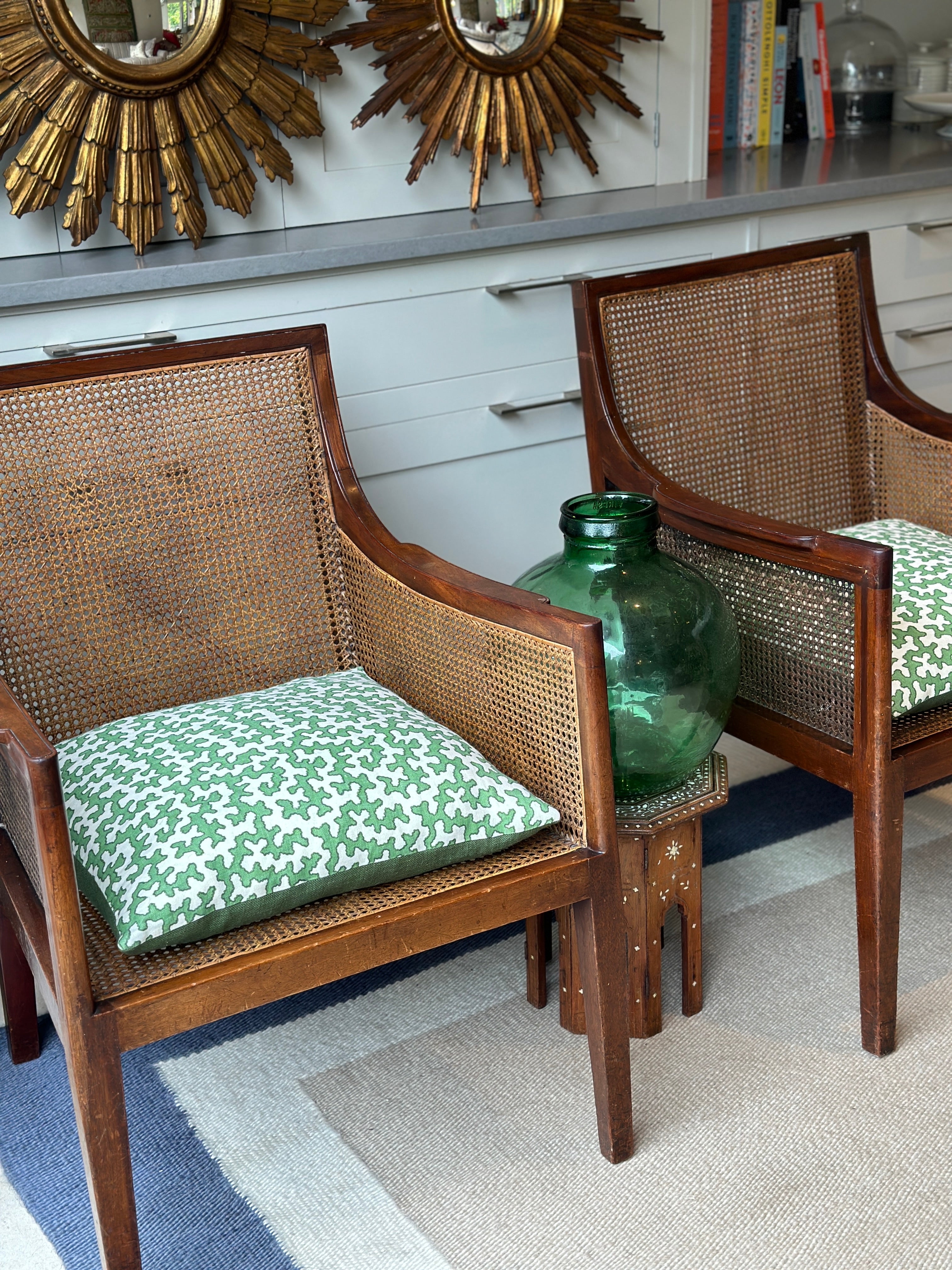 Pair of late 19th Century Mahogany Bergere Chairs