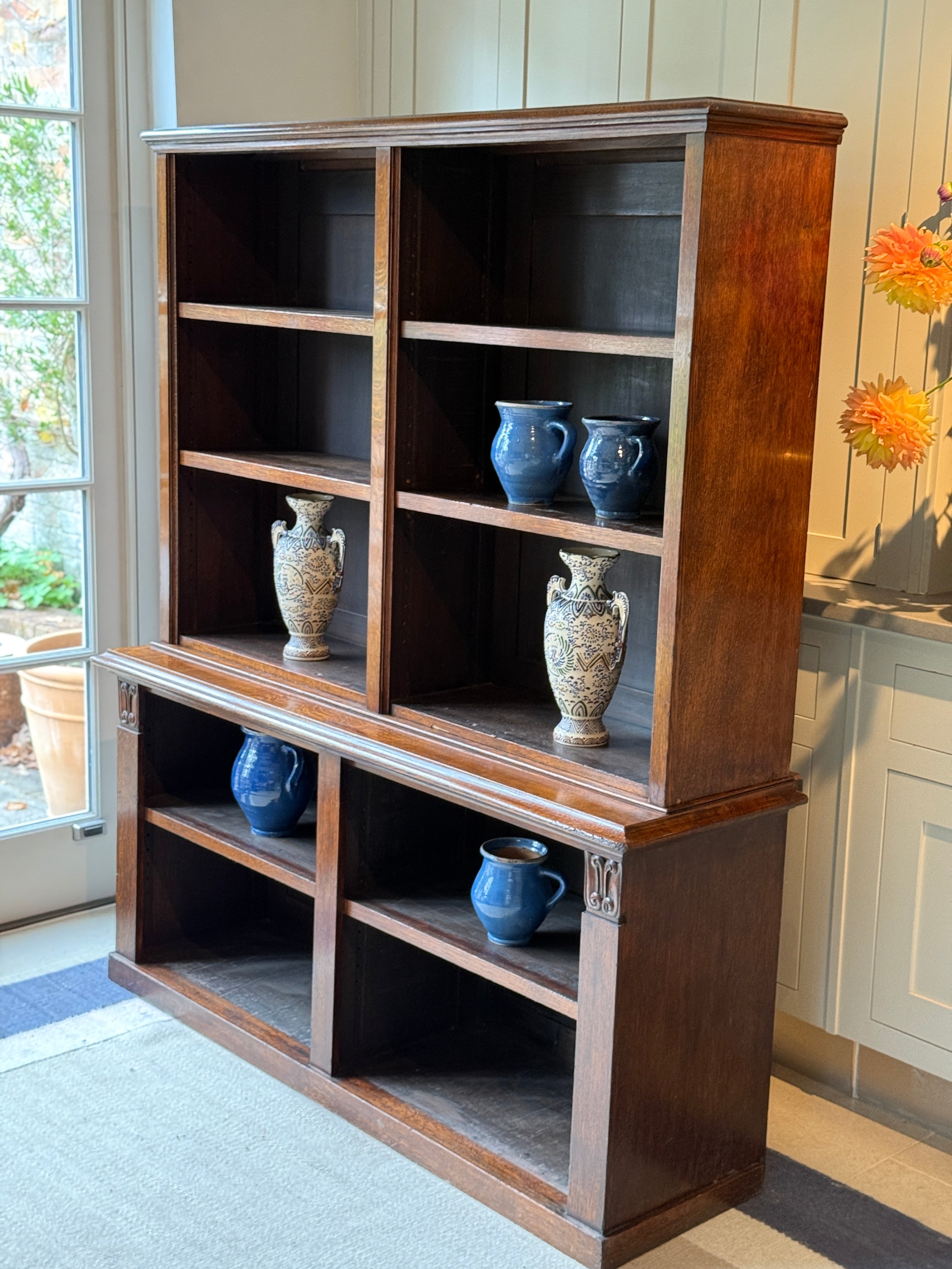 Dark Oak Open Bookshelves