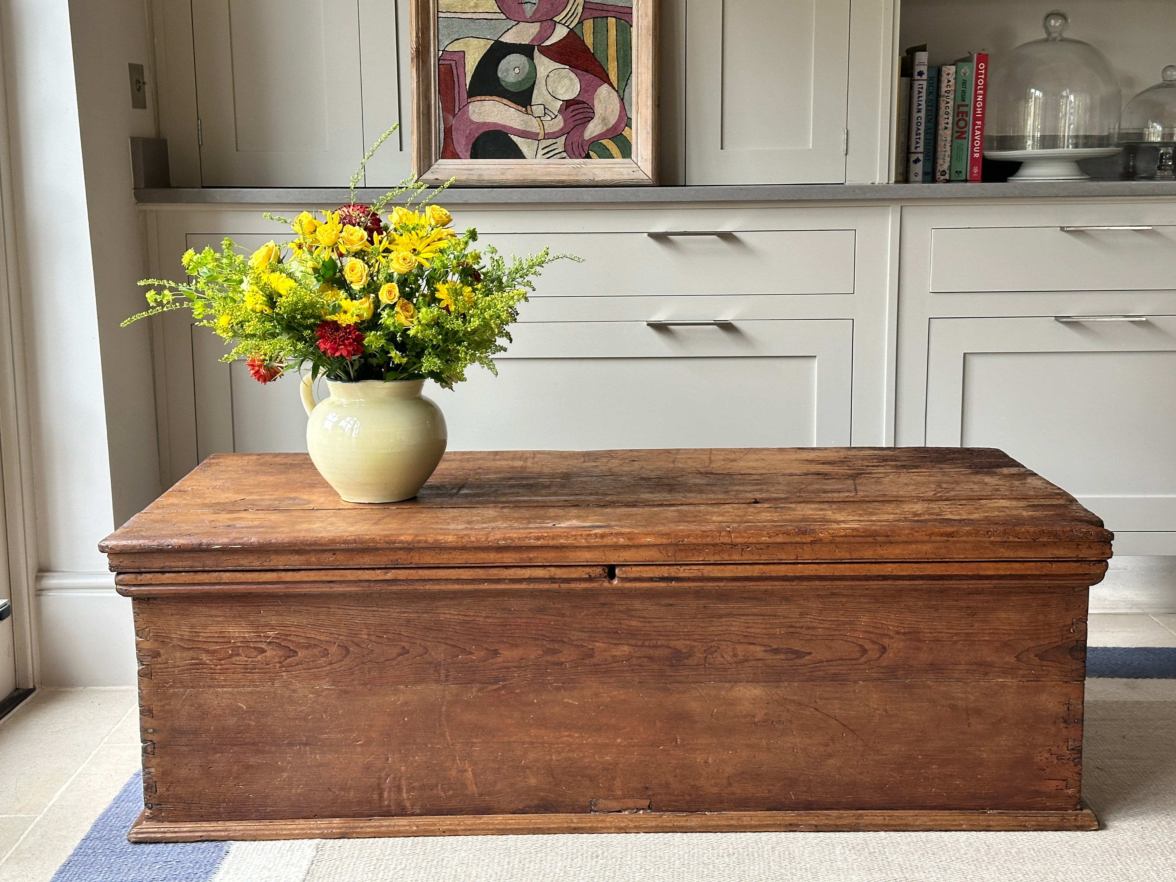 Large Antique Pine Trunk