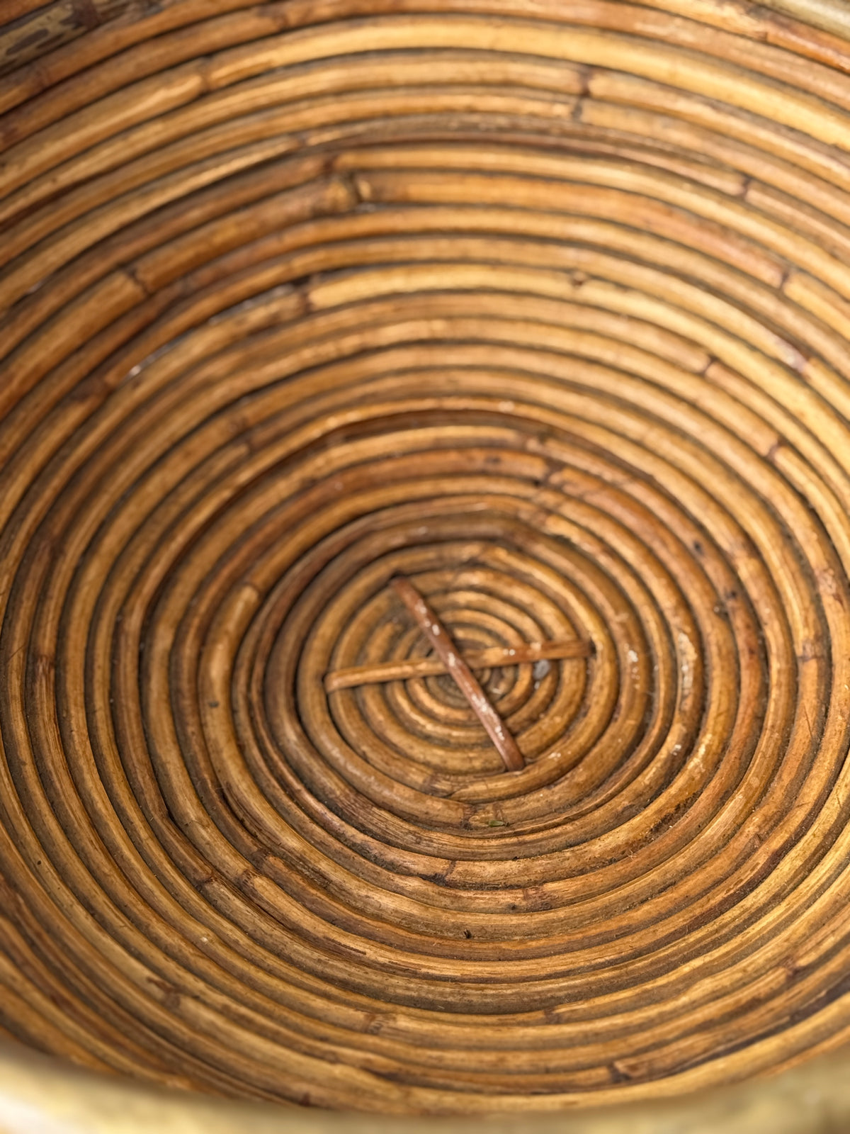 Italian Brass & Cane Handled Basket