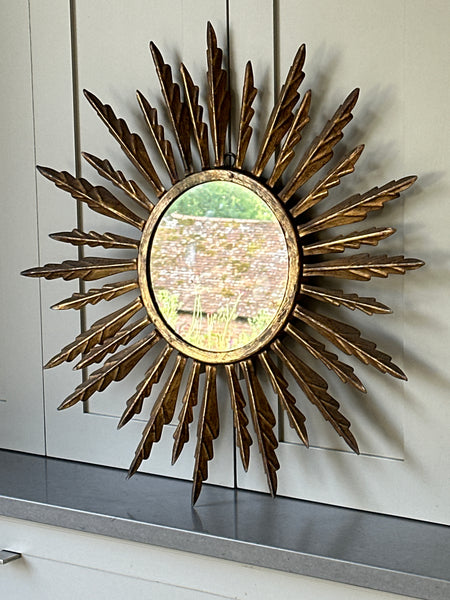 Spanish Metal and Gilt Starburst Mirror