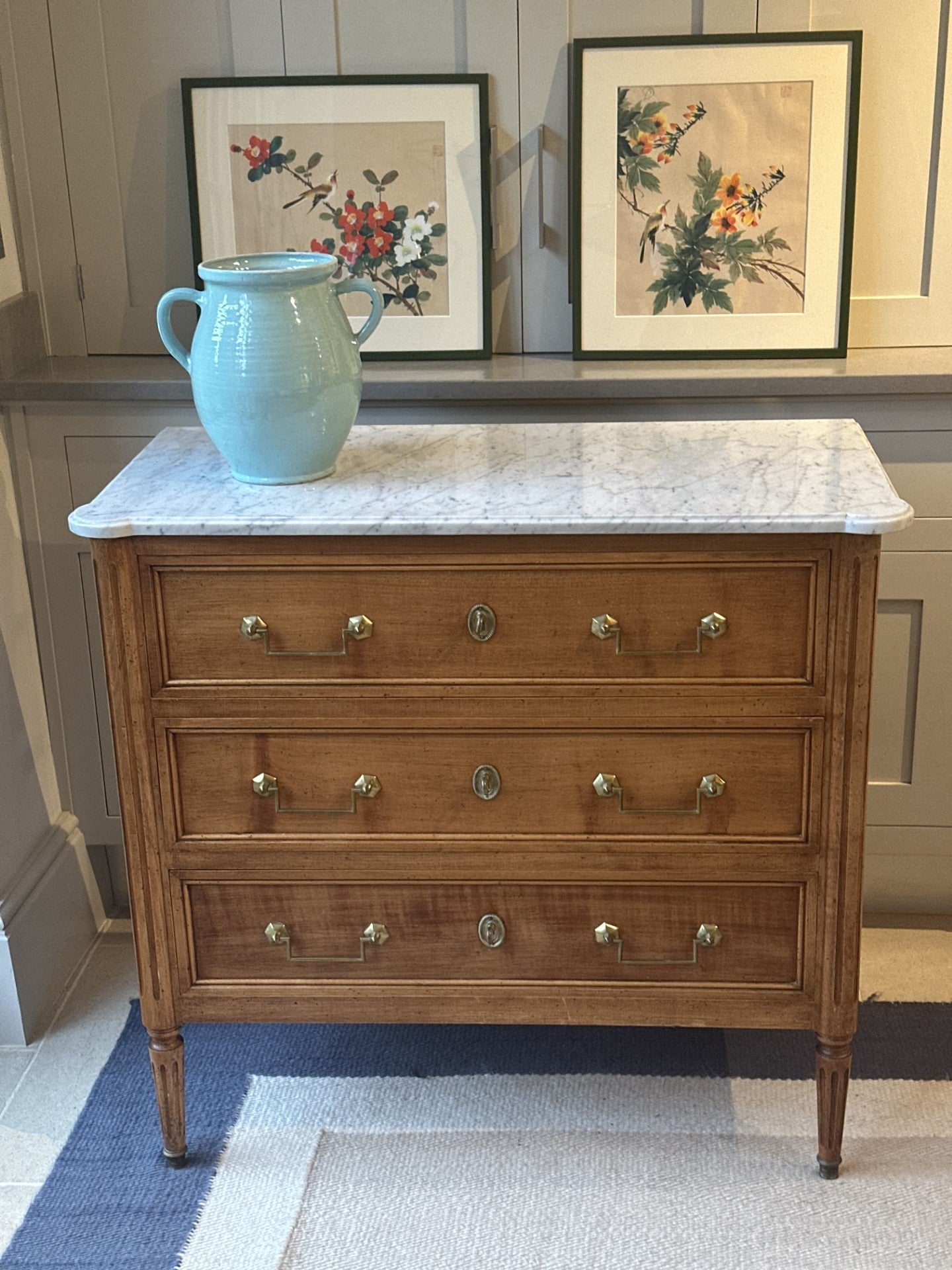 White Marble Topped French Commode