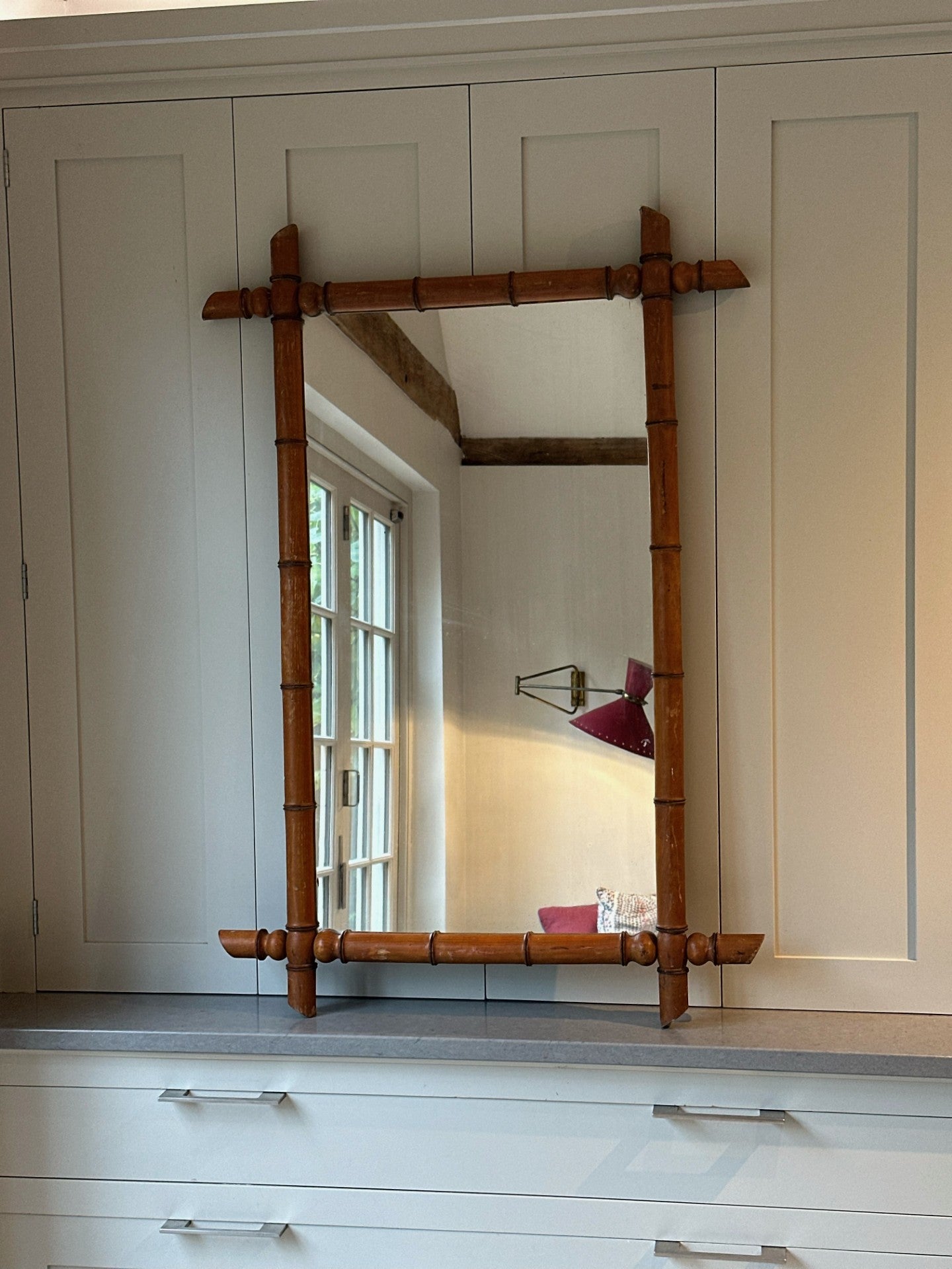 Large Faux Bamboo Mirror