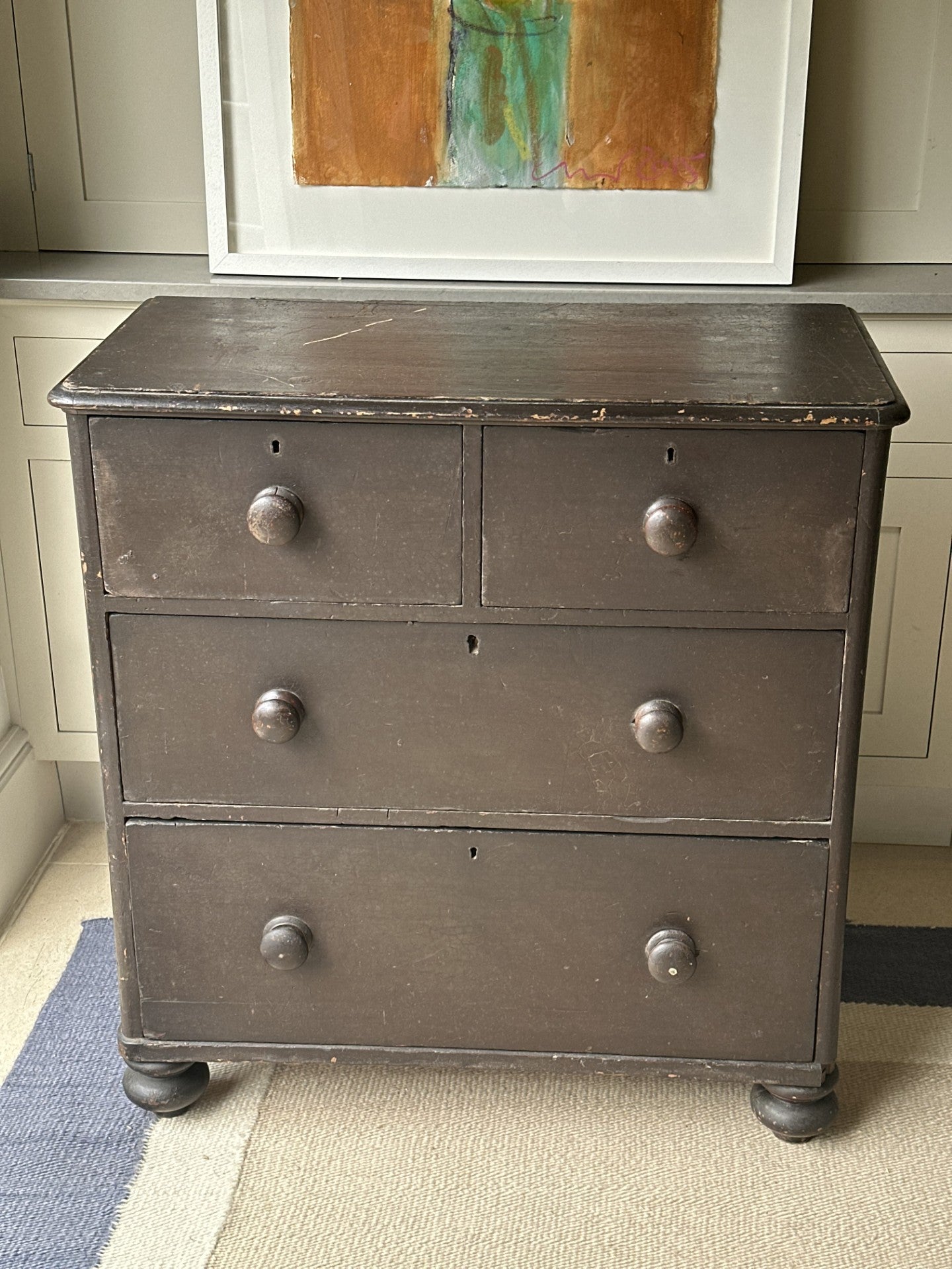 Painted Rustic Naive Chest of Drawers