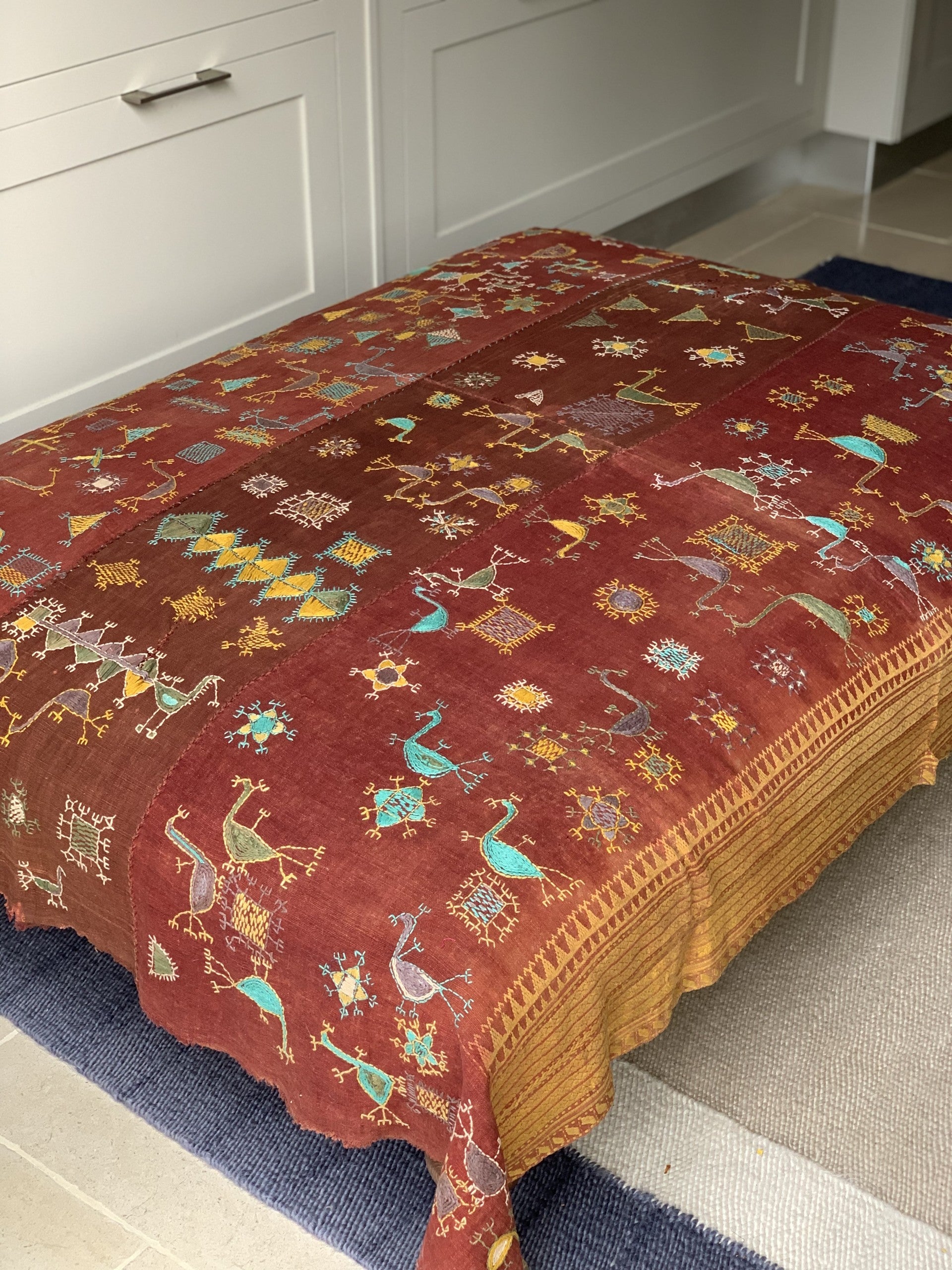 Shekaweti Red Embroidered Textile from Jaisalmer