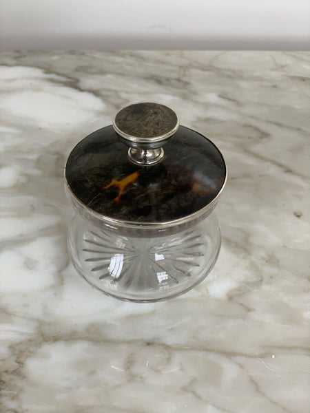 Glass, Silver & Tortoise Shell Top pot