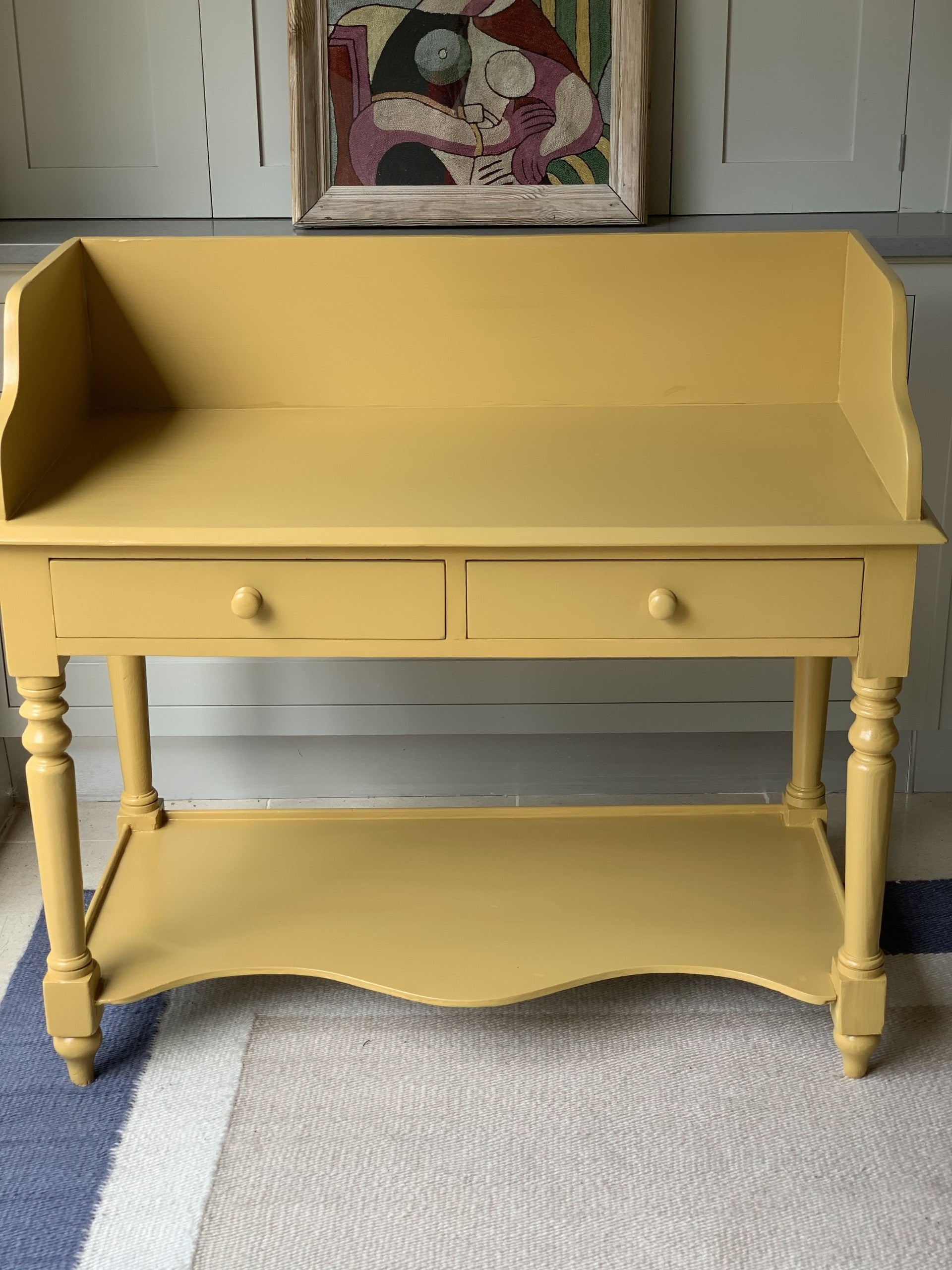 Large Vintage Pine Washstand Painted in FB India Yellow