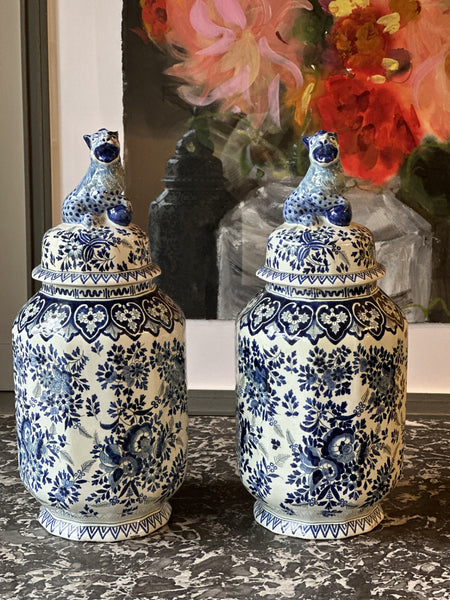 Pair of Delft Ginger Jars