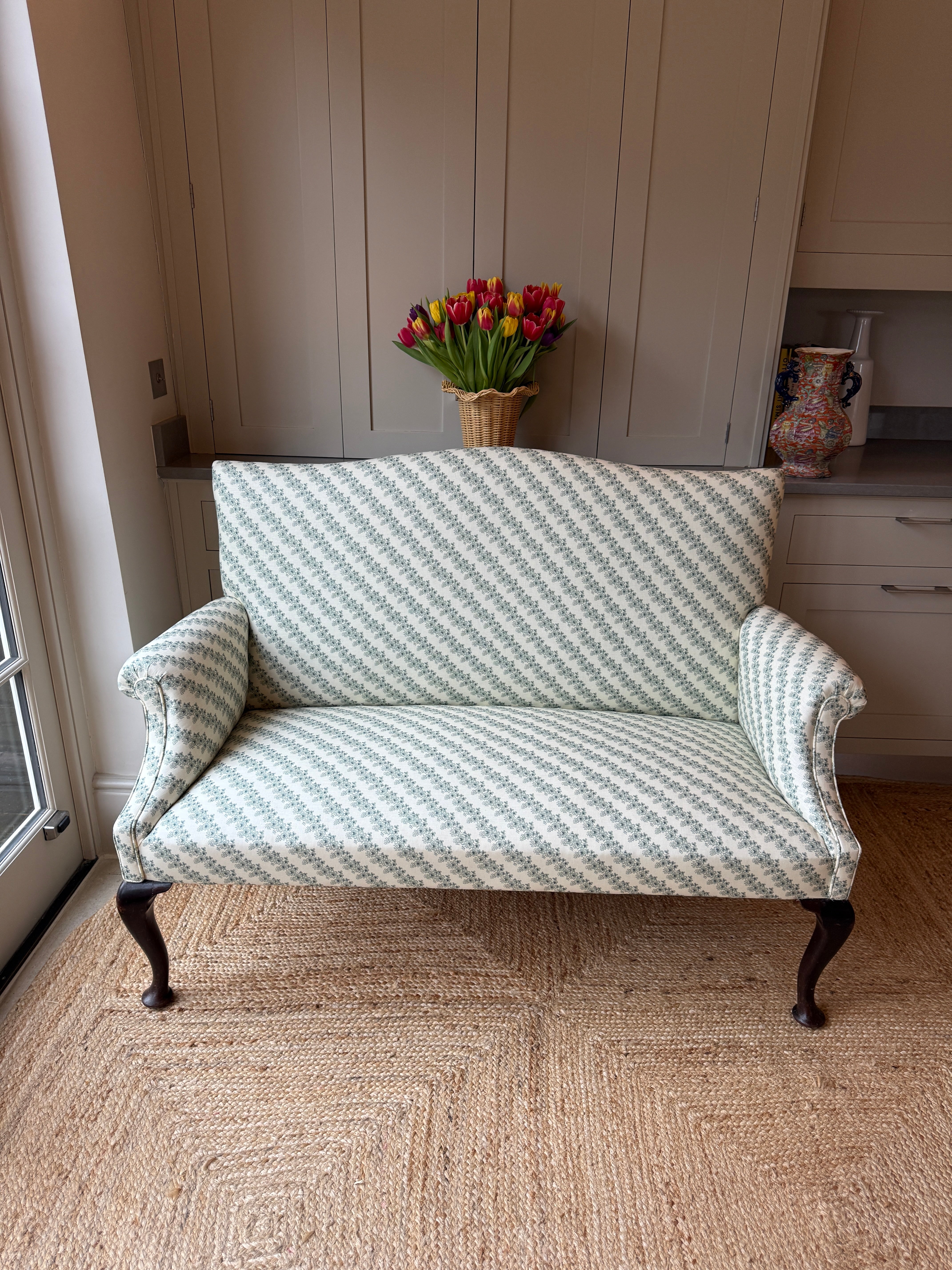 English Camel Back Sofa in Howe 36 Bourne St