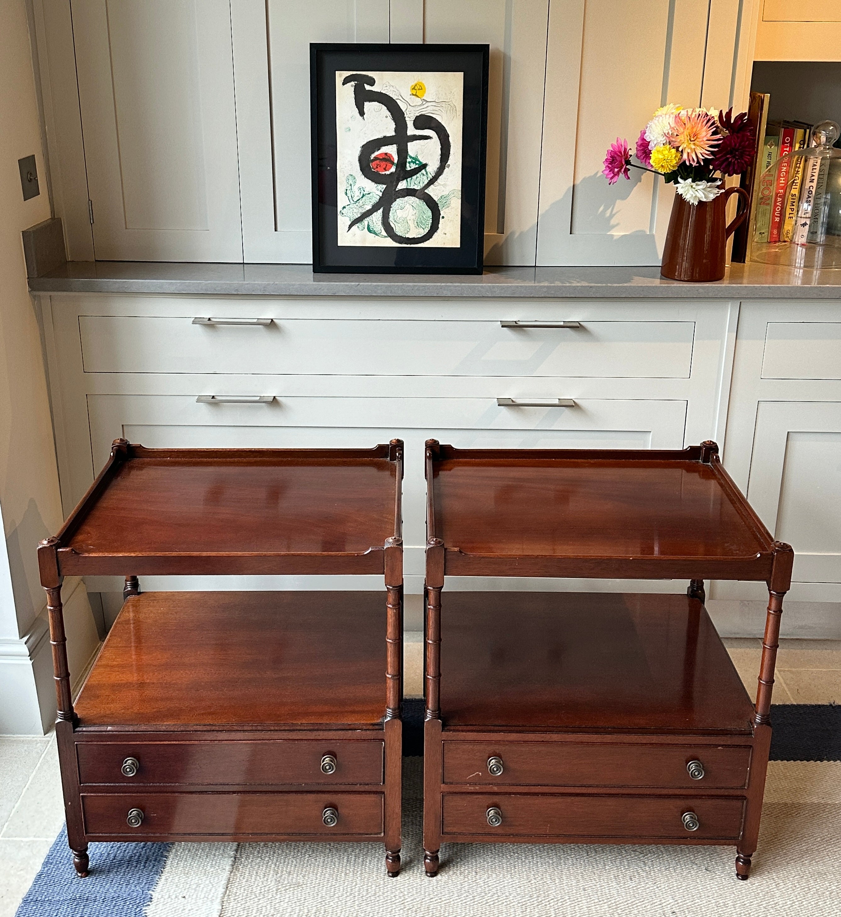 Pair of Large Bedsides in Mahogany