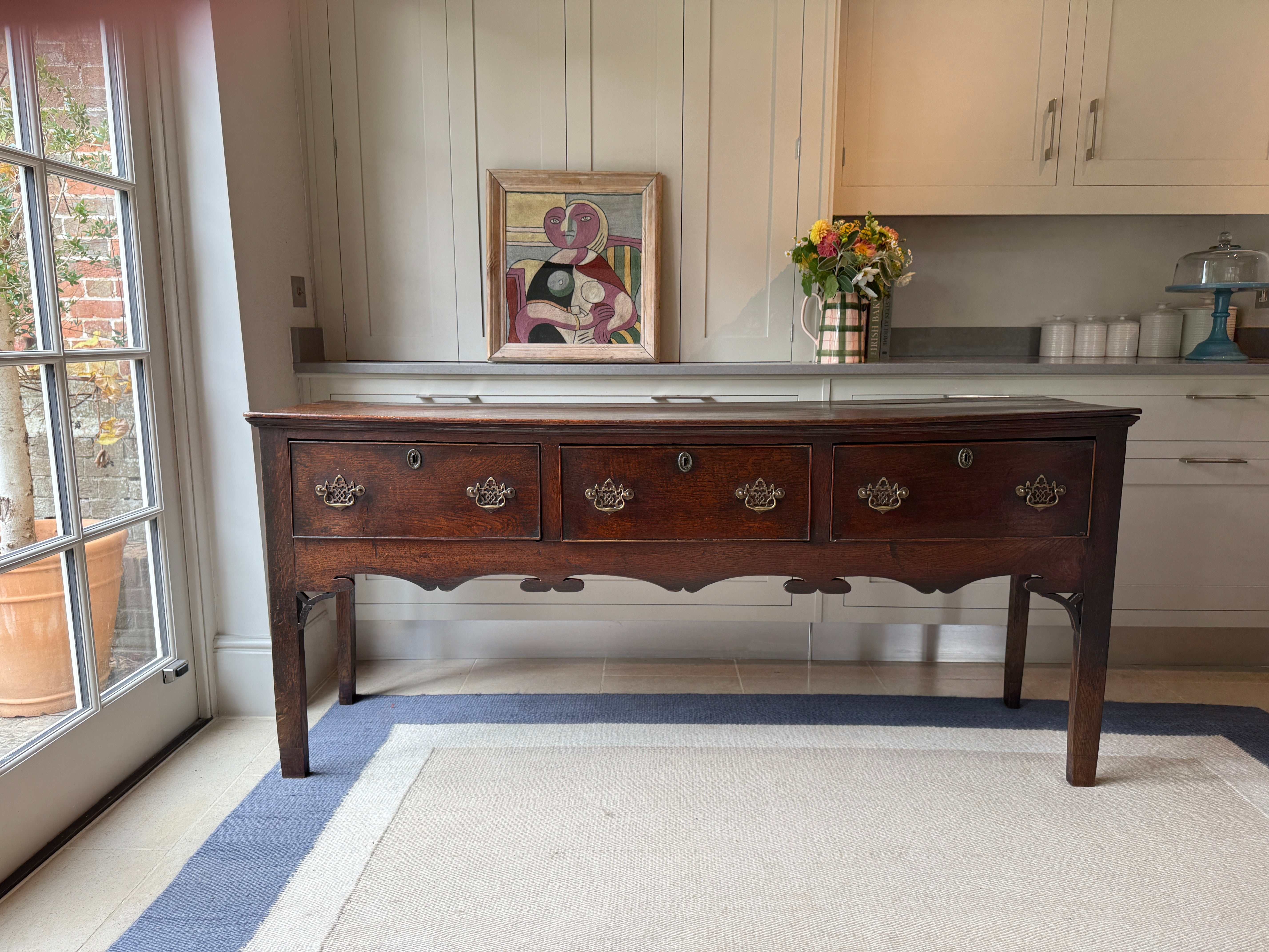 C18th Oak Dresser Base