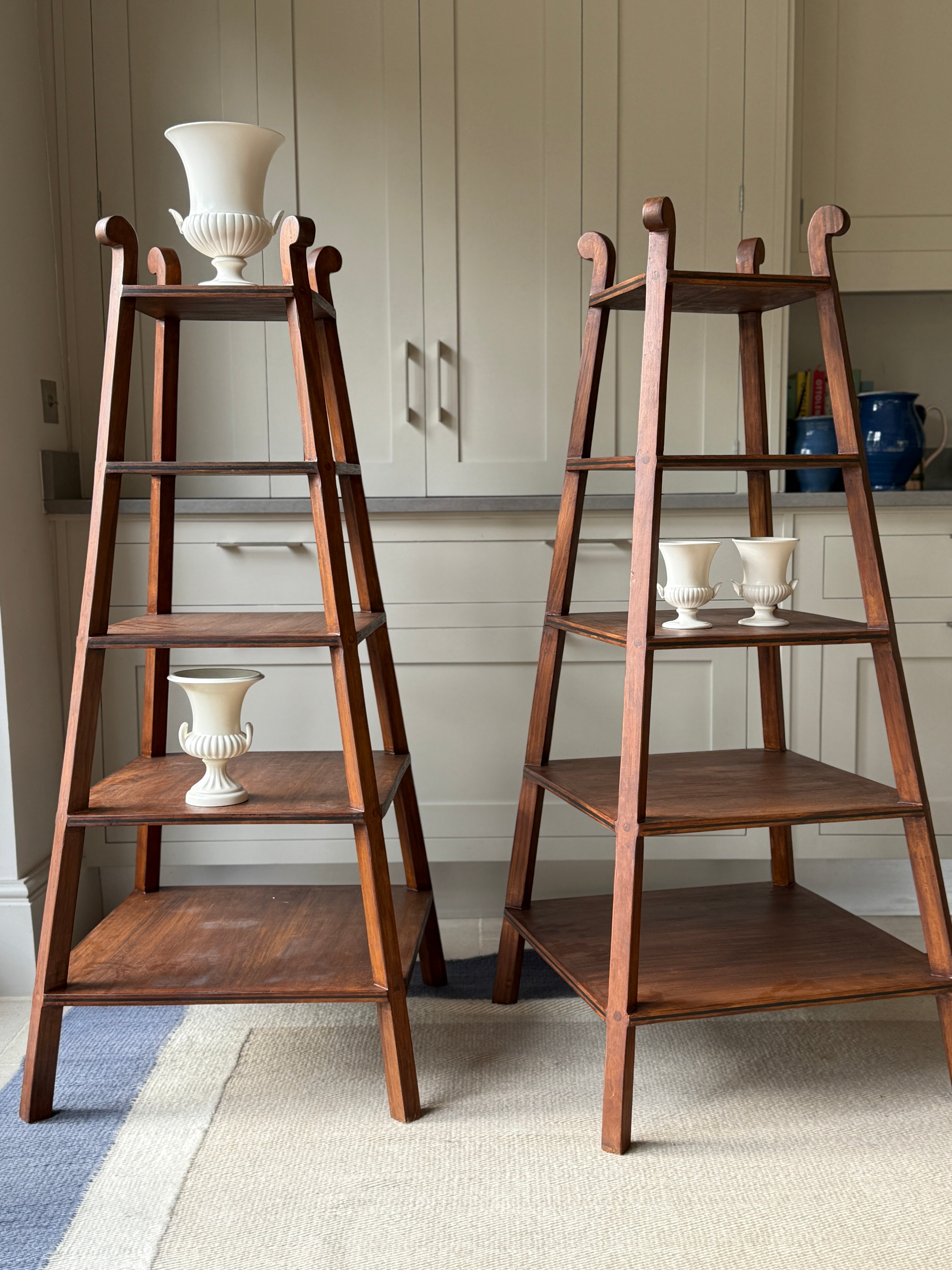 Pair of Early C20th Obelisk Etageres