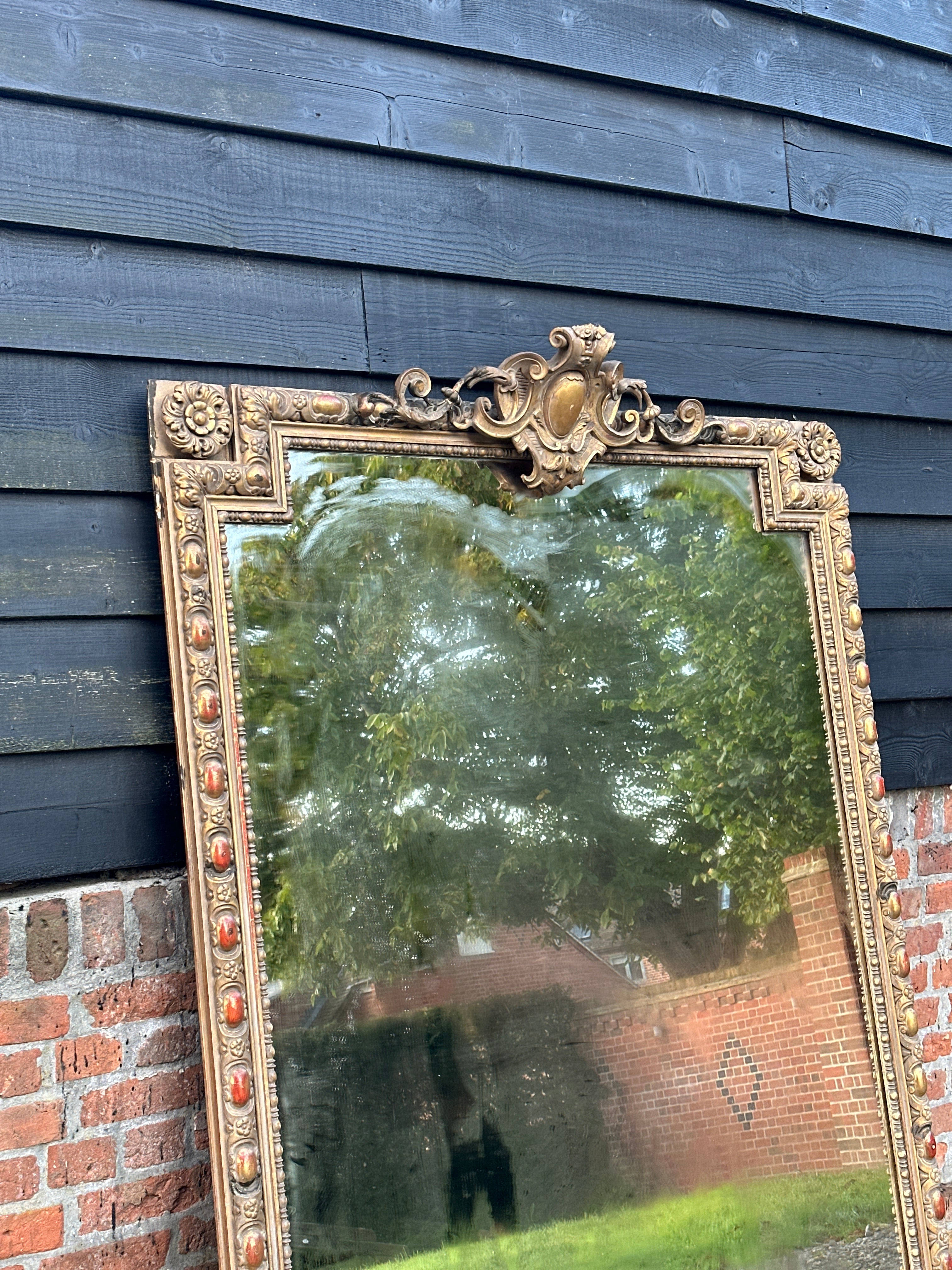 Huge French Gilt Mirror - Faded Grande Dame