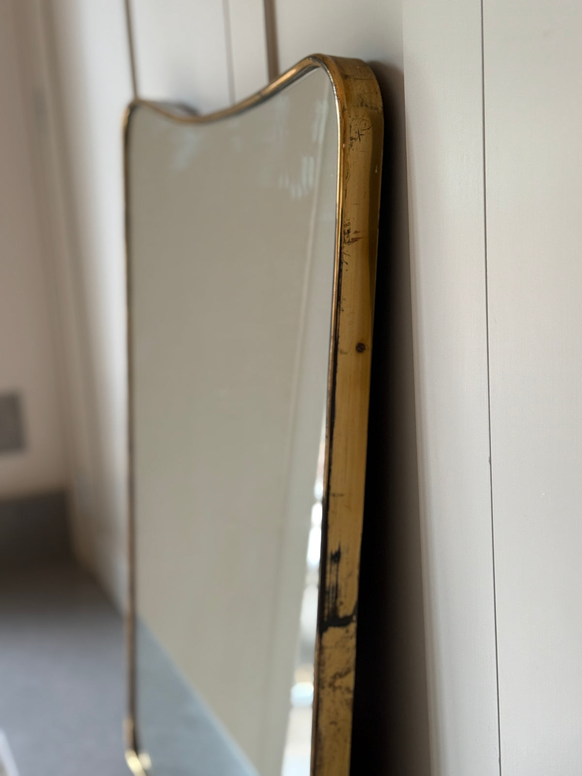 Small Italian Brass Shield Mirror 60x45cm