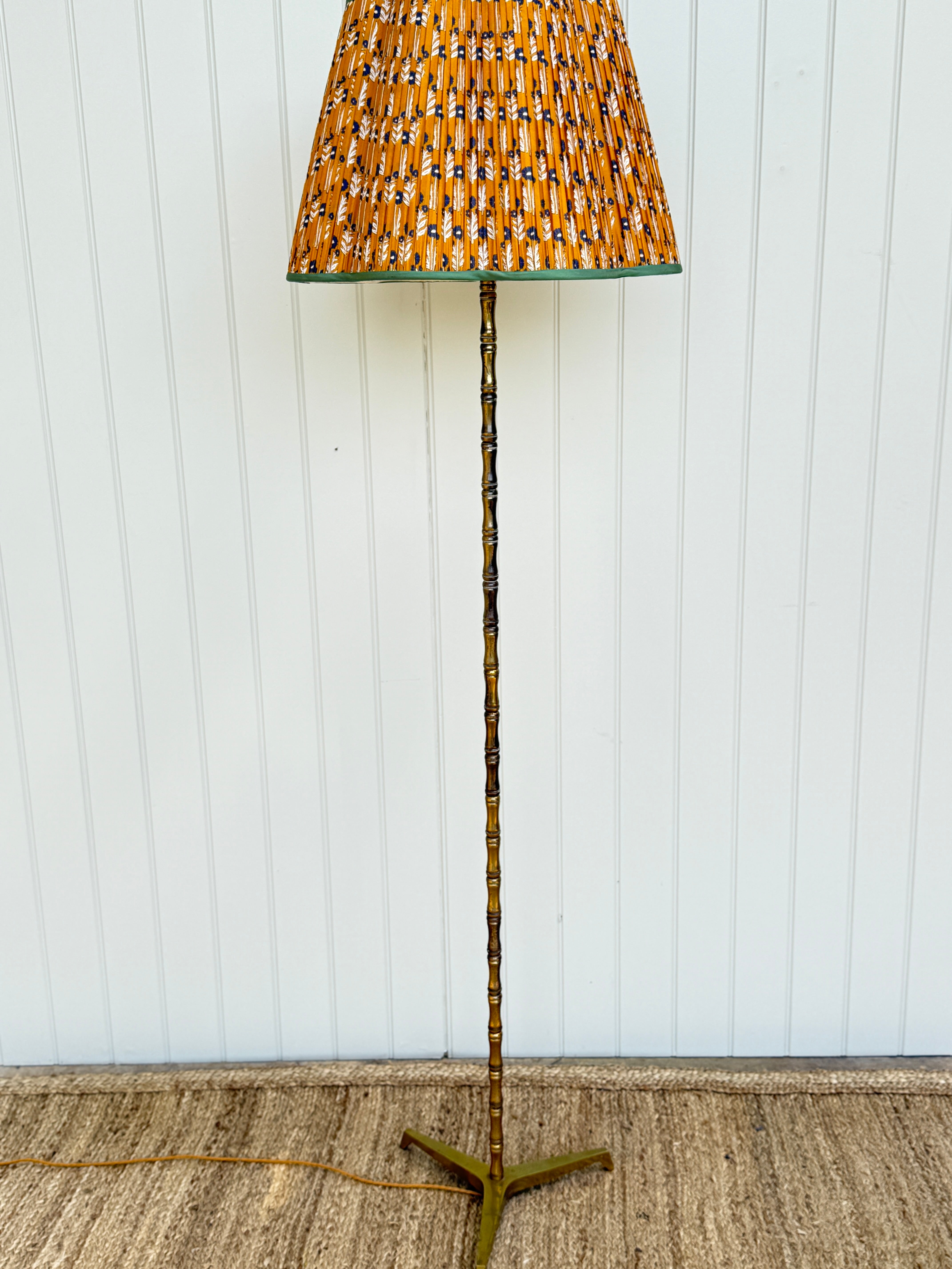 French Brass Faux Bamboo Floor lamp