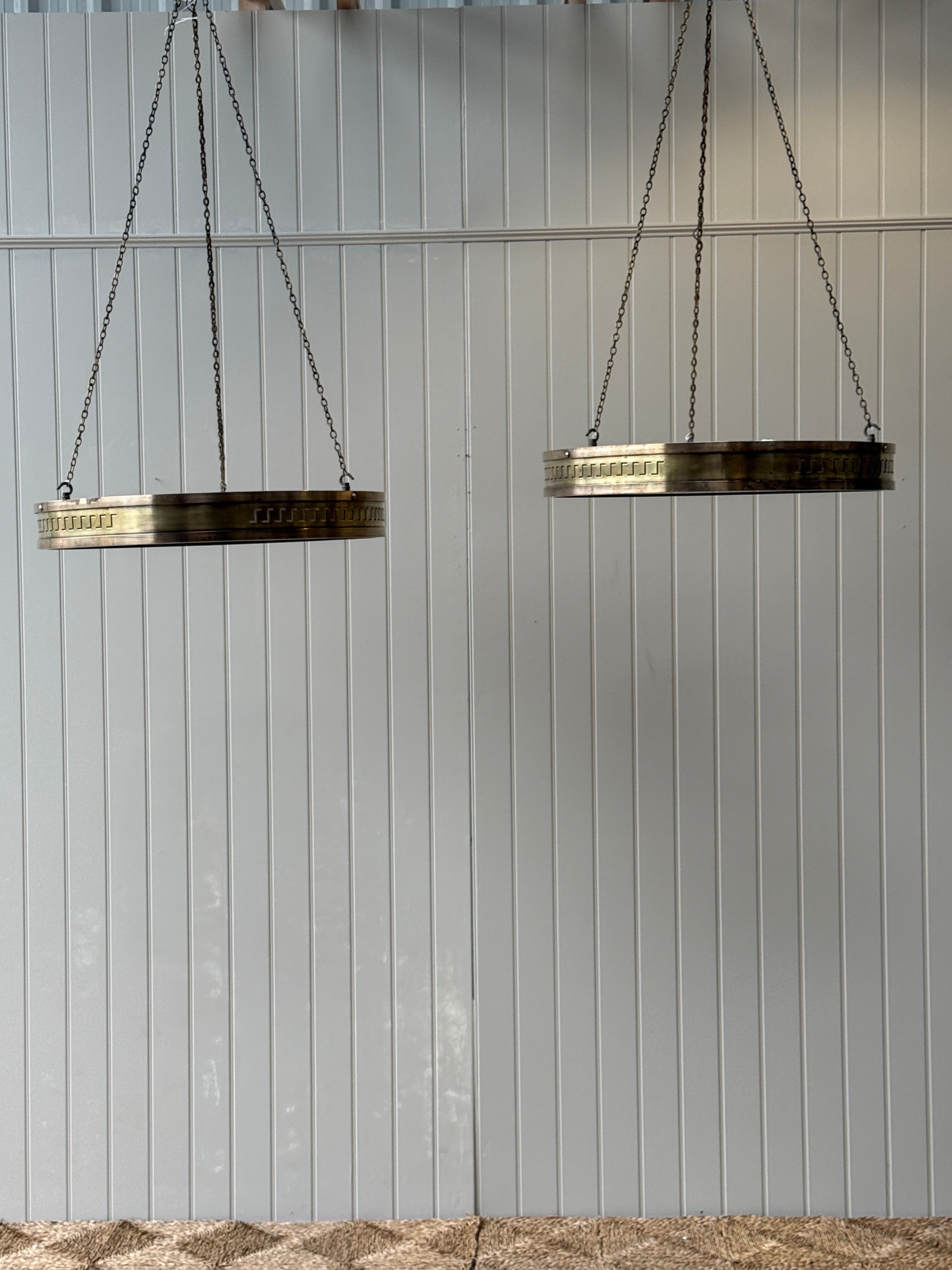 Pair of Brass Plafonniers from the Lewis Building in Liverpool