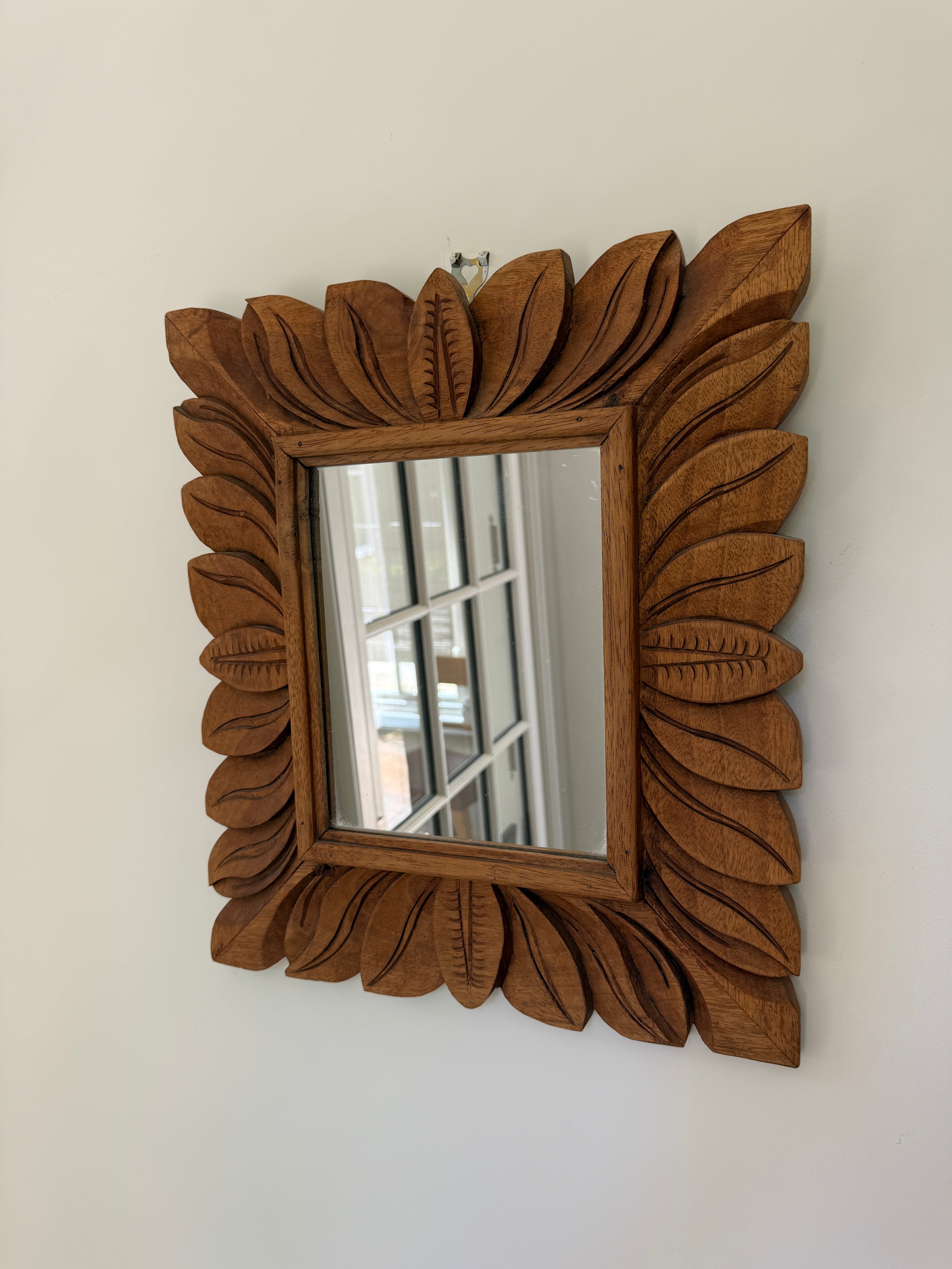 Small Rectangular Mirror with Leaf Surround