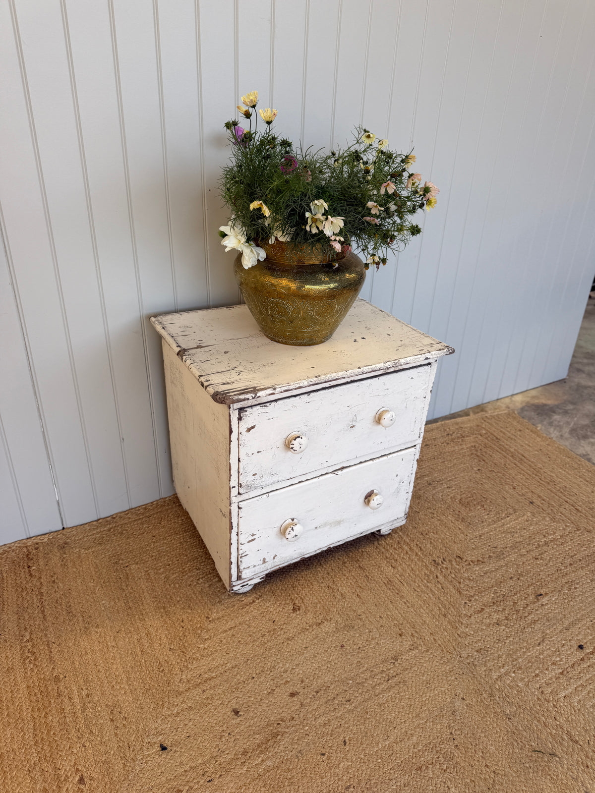 Small Antique Painted Pine Chest of Drawers