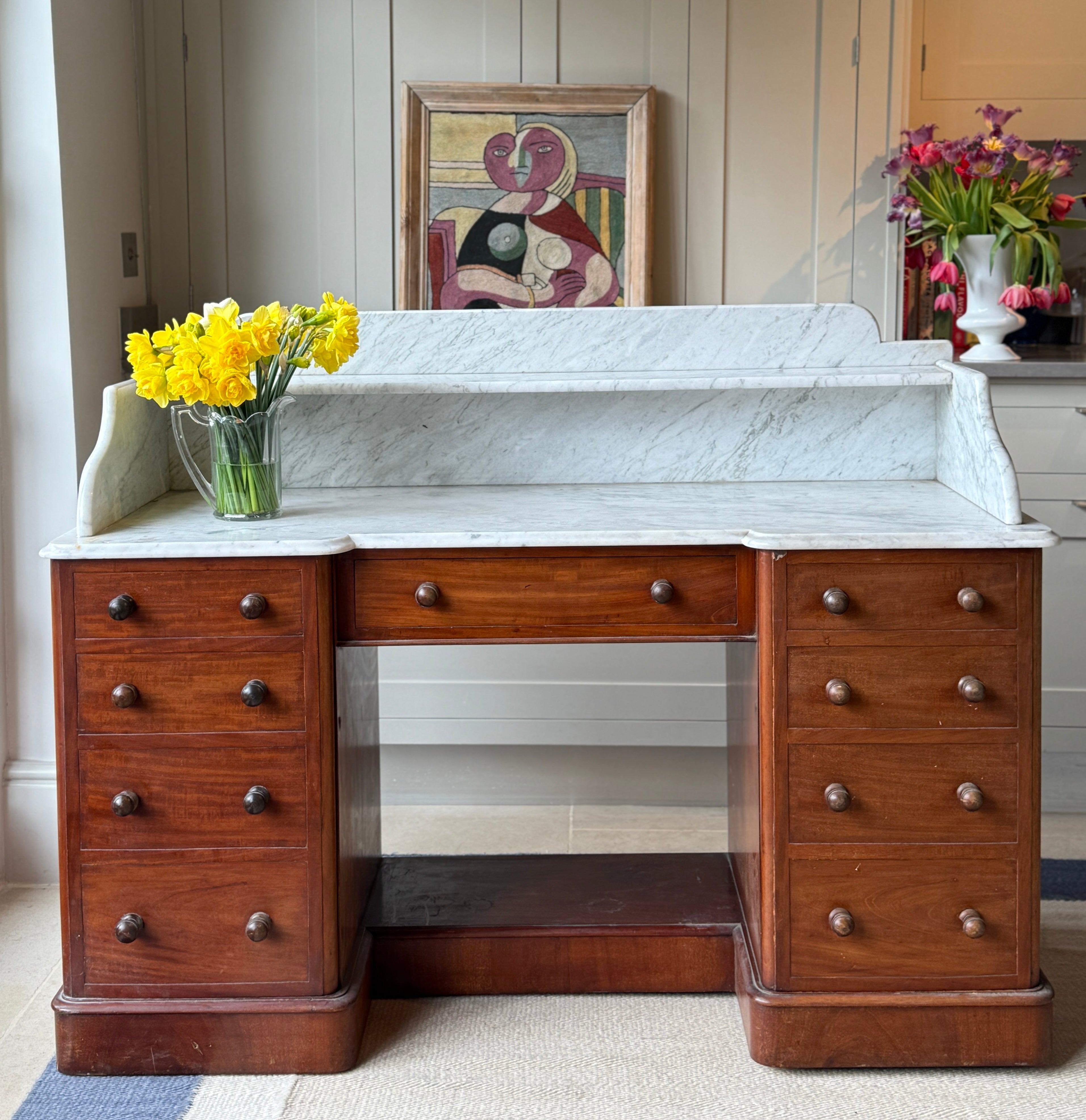 19th Century Washstand with Galleried Marble Top