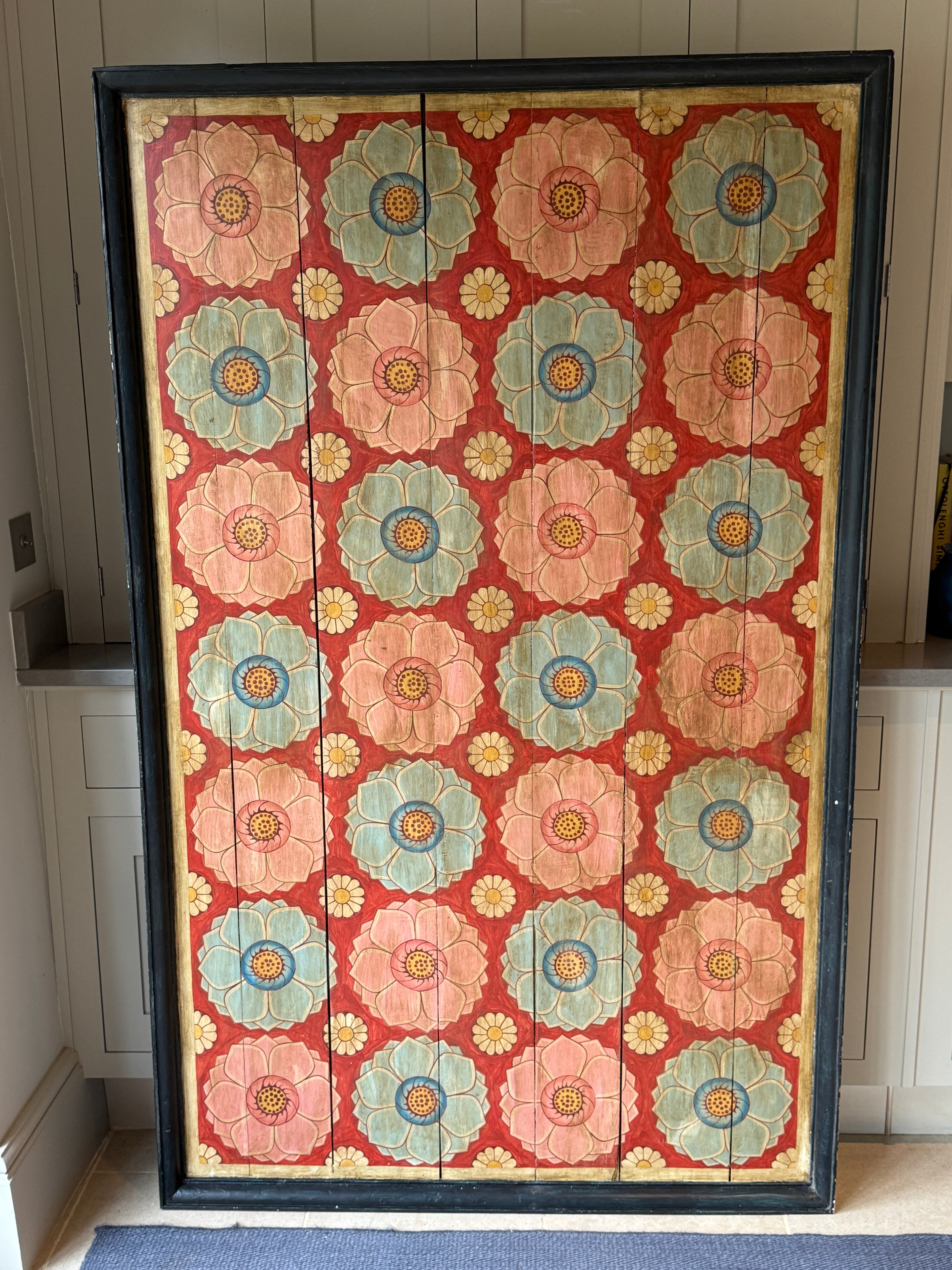 Large Framed Antique Kandayan Wood Panel