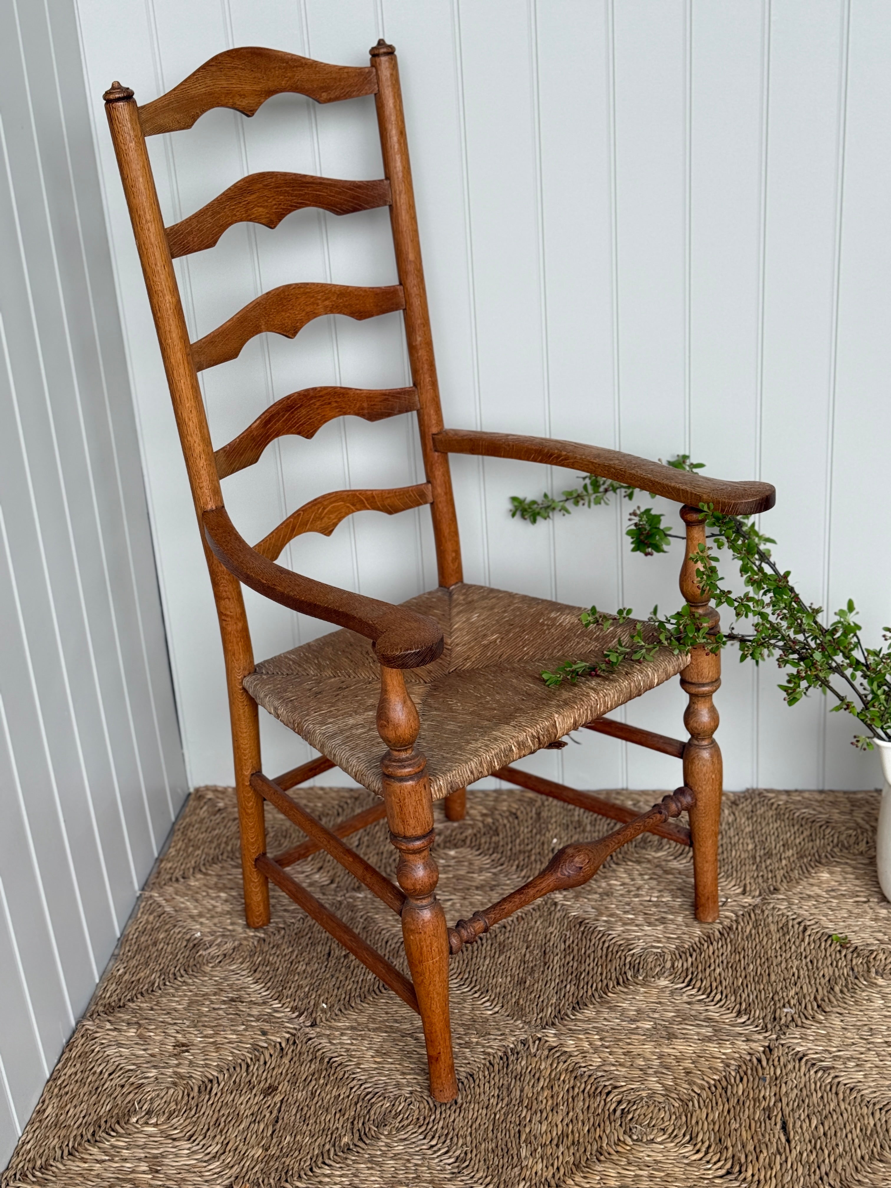 Ladder Back and Rush Seat Chair
