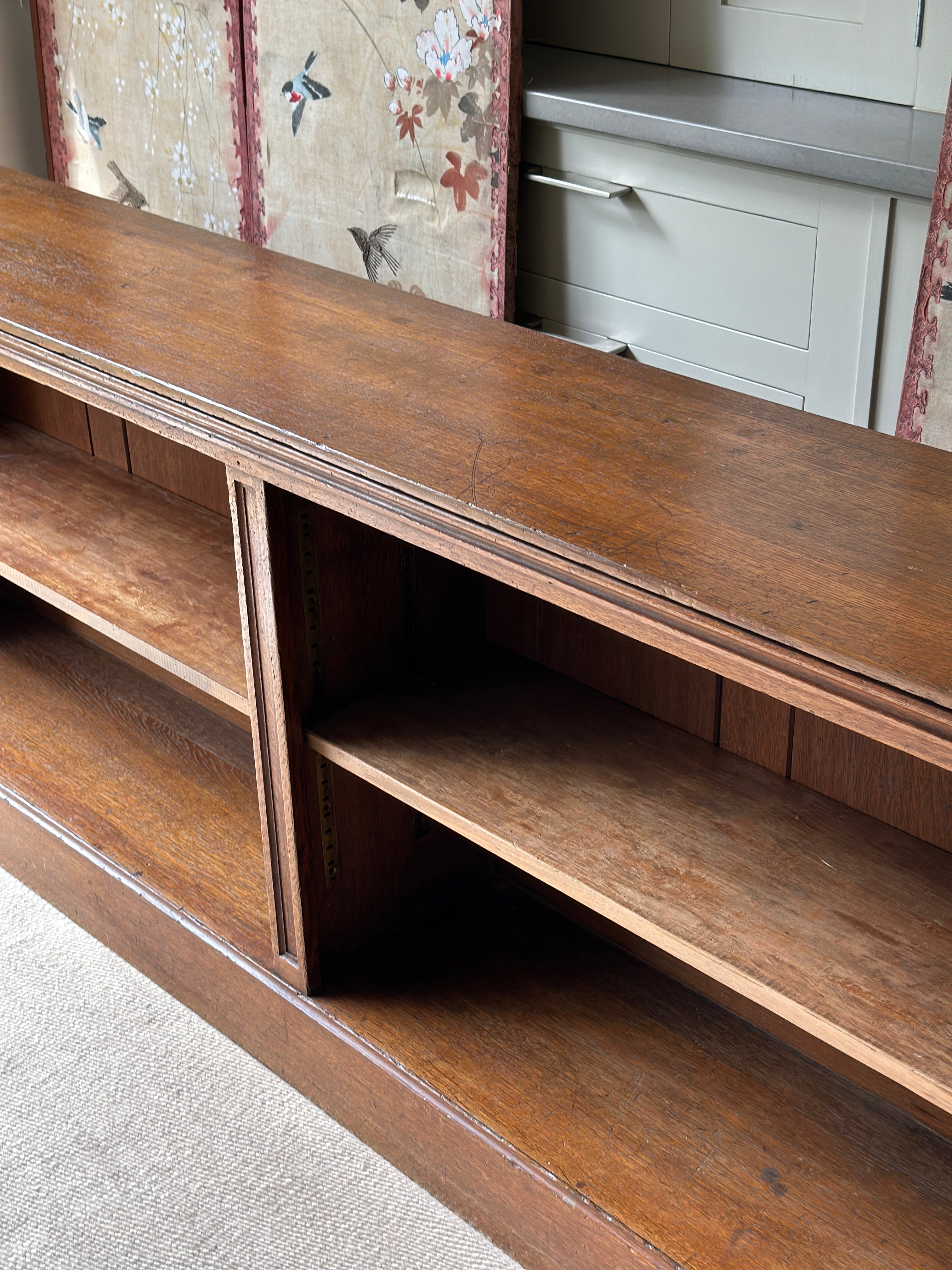 Solid Oak Low Library Bookcase