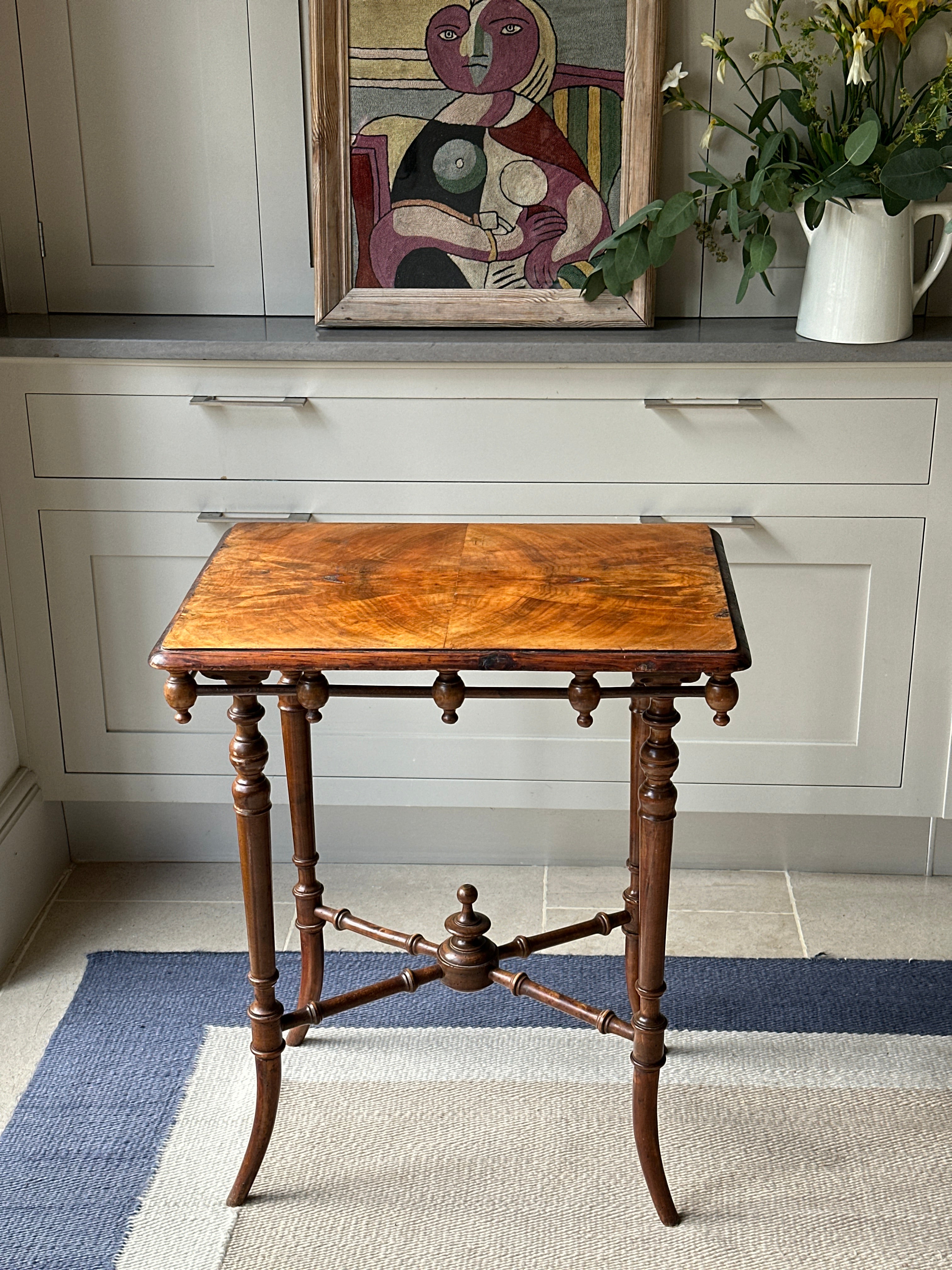 Charming Late 19th Century Mahogany Side Table with Attractive Stretchers