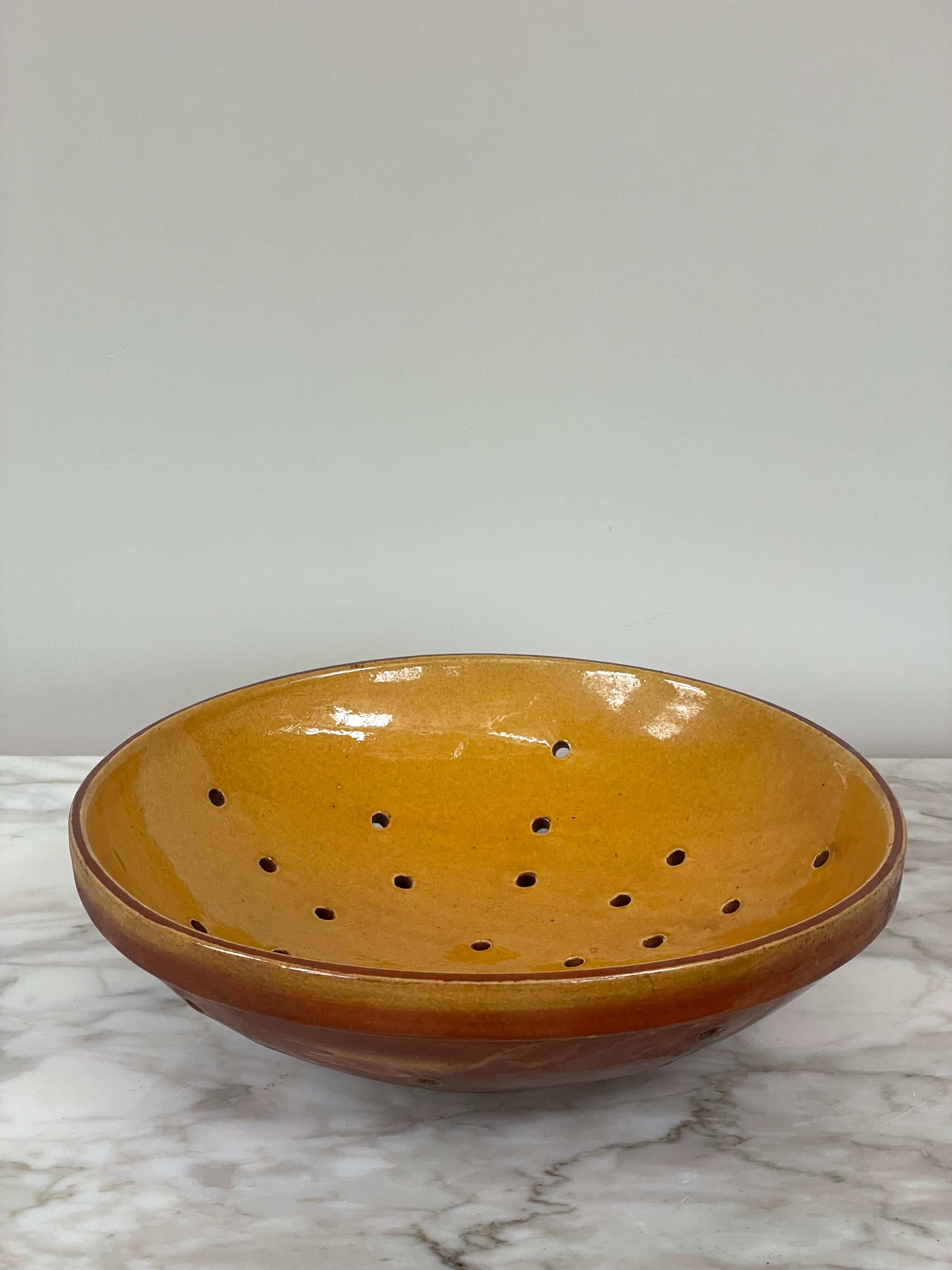 Ceramic Ochre Bowl/Strainer